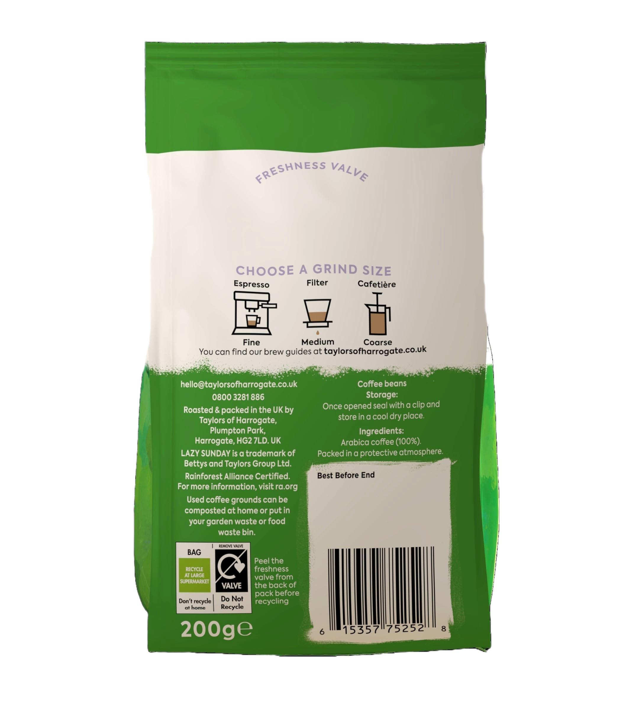 Taylors of Harrogate Lazy Sunday Kaffeebohnen – 100 % Arabica-Ganzbohnenmischung, 200 g (6er-Pack) 3