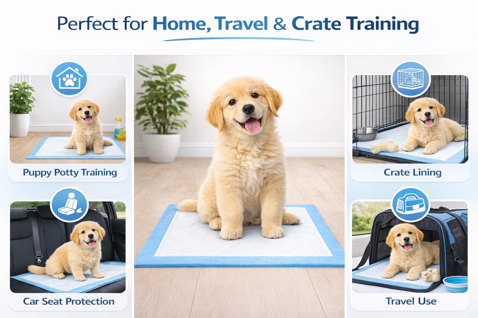 1ABOVE Heavy Duty Super Absorbent Training Pads | 60X45CM, 50 Count, Blue 7