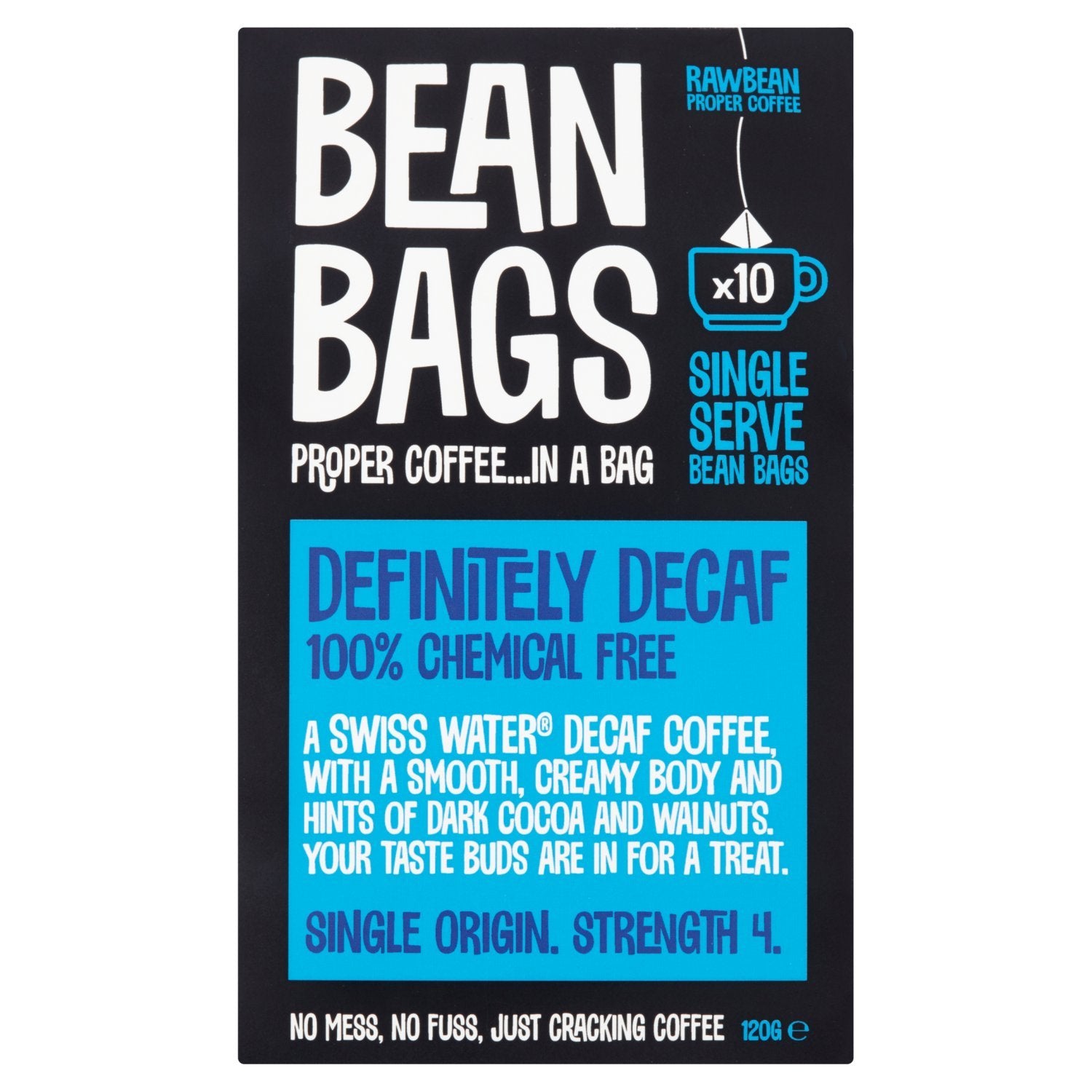 Raw Bean roasted to order Definitely Decaf Coffee Bean Bags - Single Origin Colombian | 10 Count Pack 1