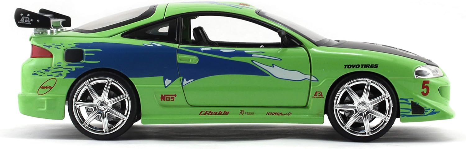 FAST & FURIOUS 1995 Mitsubishi Eclipse 1:24 Scale Die-Cast Replica Car - Jada Collectible Vehicle