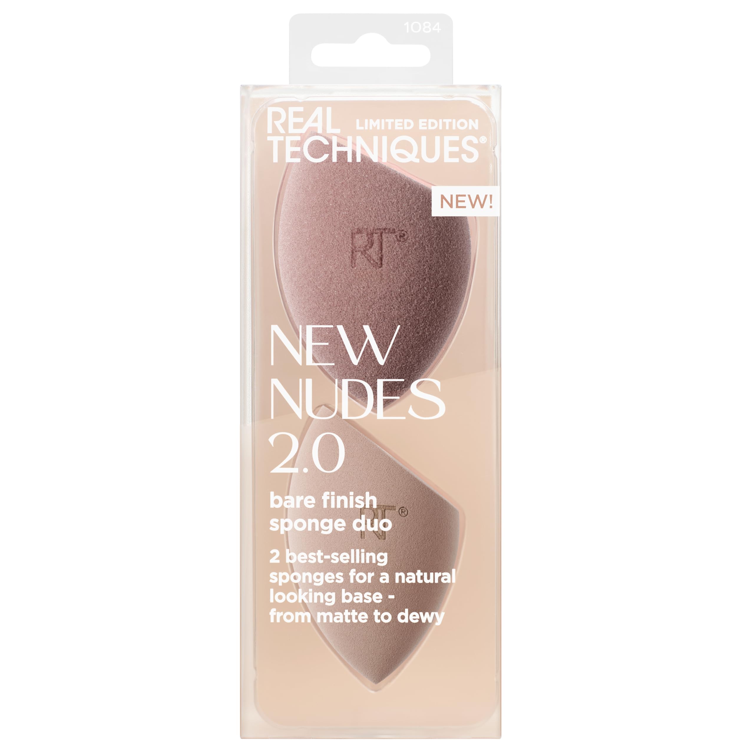 REAL TECHNIQUES New Nudes 2.0 Bare Finish Sponge Duo - Latex-Free Foam | Multicolor