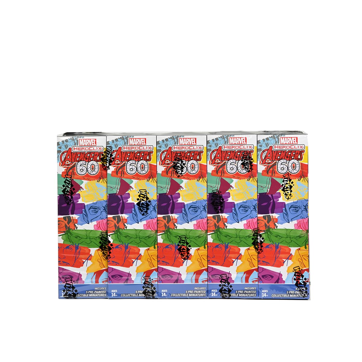 Wizkids Marvel HeroClix: Avengers 60. Jubiläums-Booster-Stein (10er-Box) 10