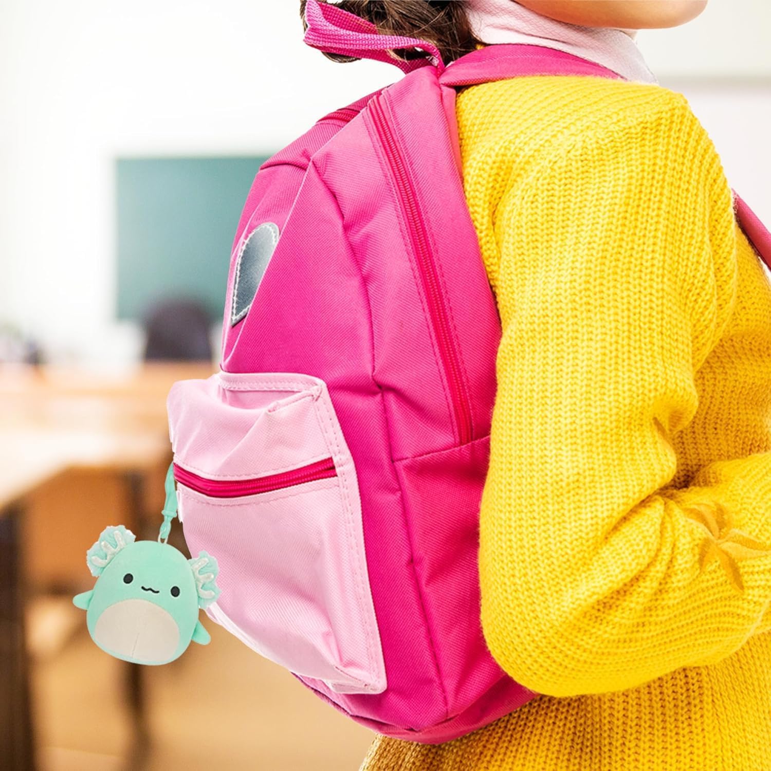 Squishmallows 3.5-Inch Clip-On 5 Pack Plush - Blue Skunk, Cream Bat, Purple Character 6