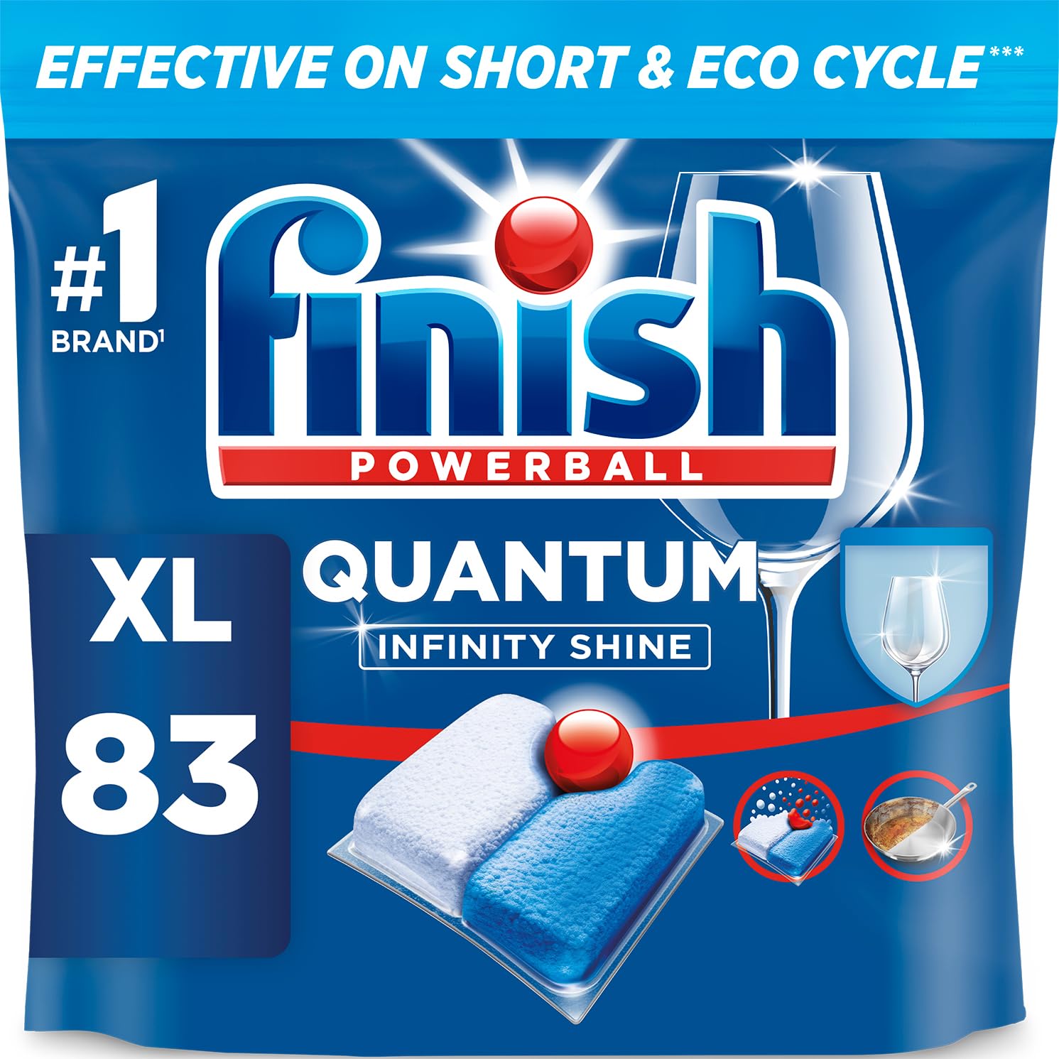 Finish Quantum Infinity Shine Dishwasher Detergent Tablets - 83 Count, Regular Scent