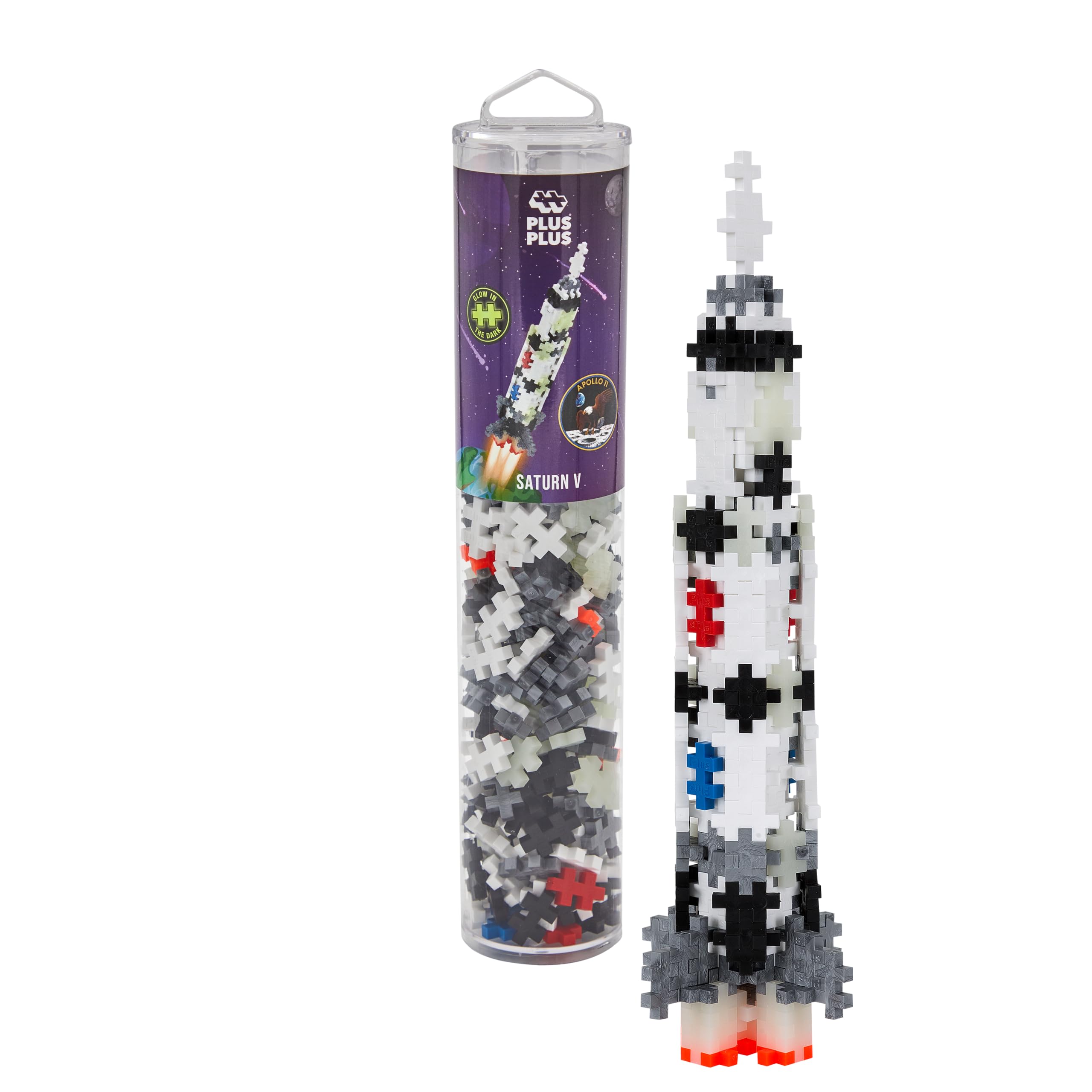 PLUS PLUS Saturn V Rocket Building Set - 240 Pieces | STEM Toy | Ages 5+