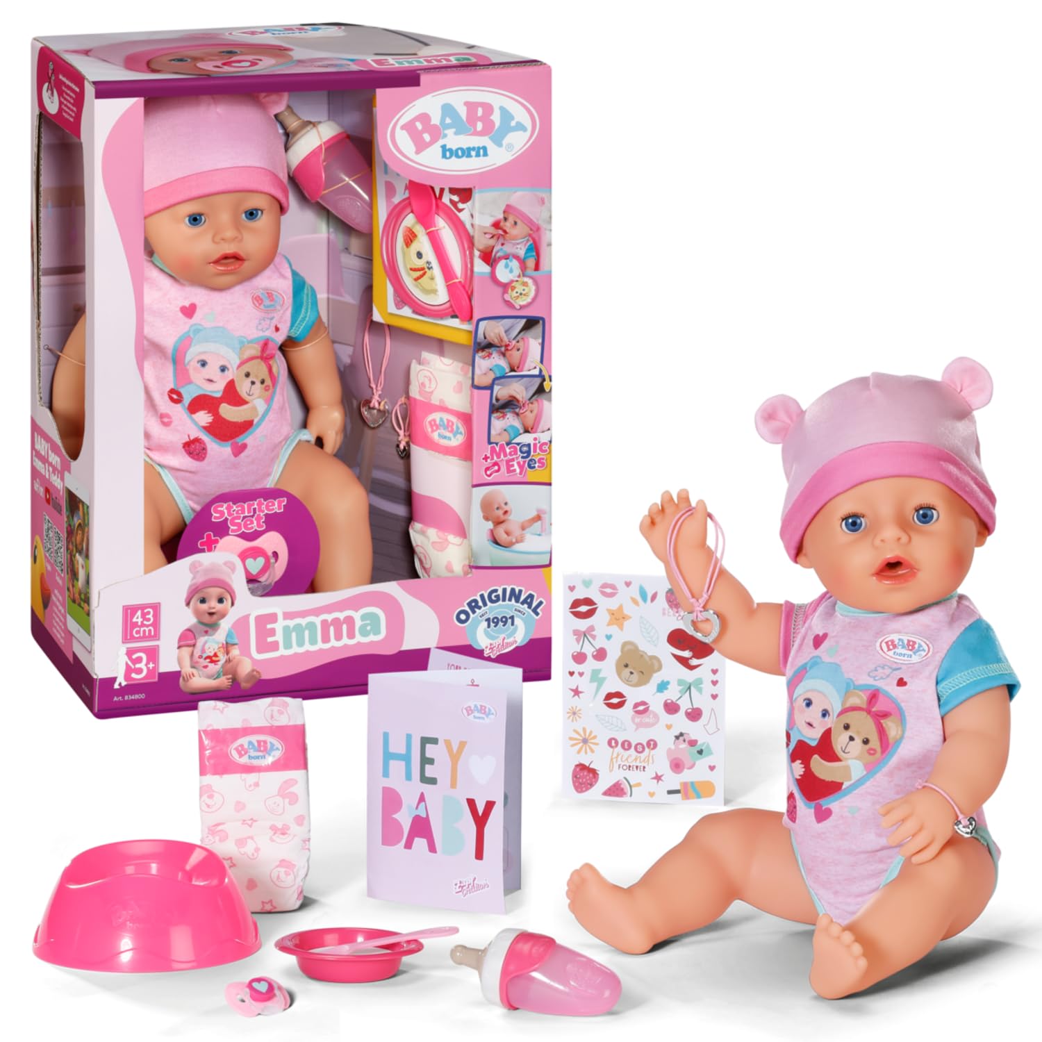 BABY born Emma Doll - 43 cm | 10 Play Functions | Fully Bathable 1