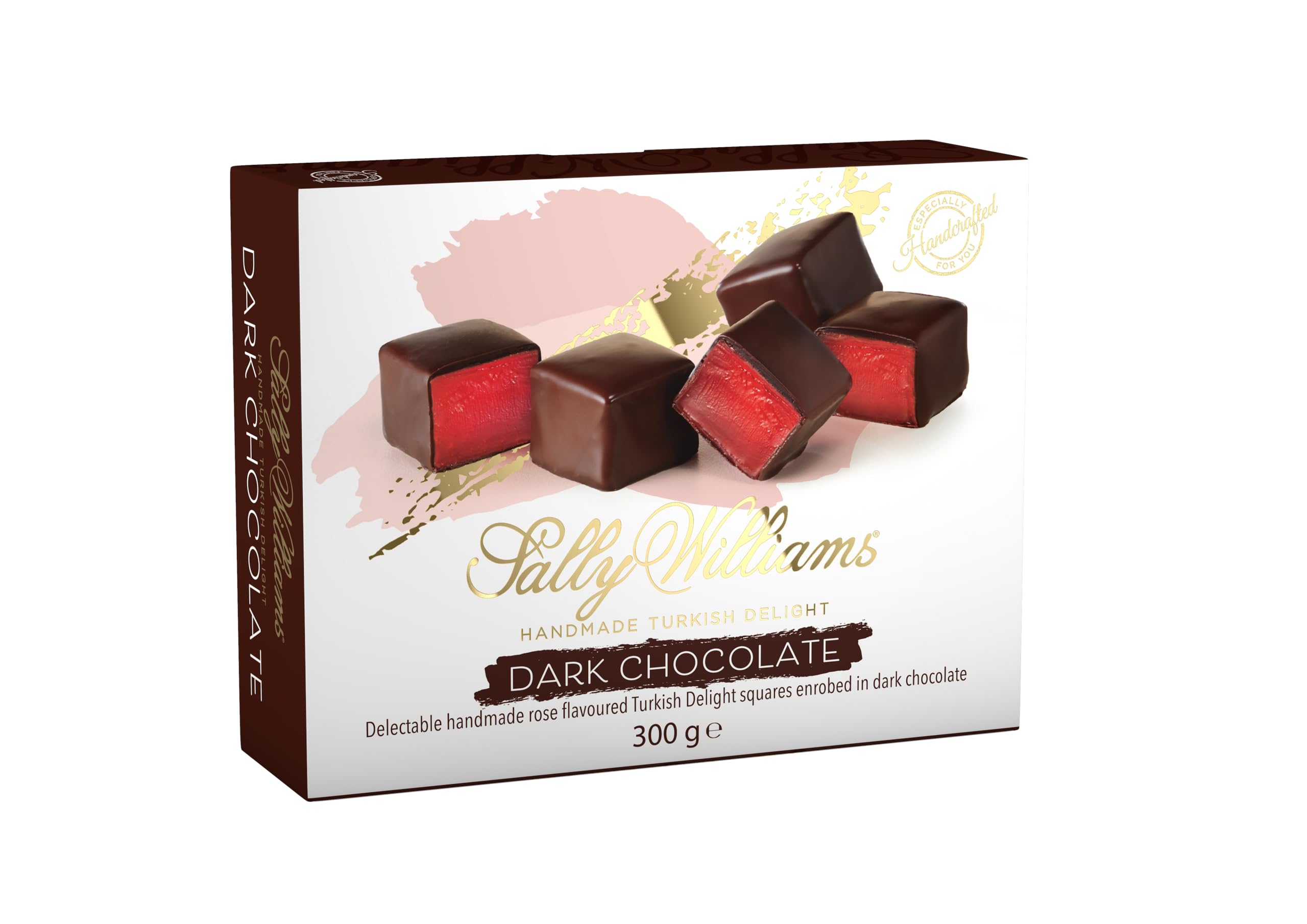 Sally Williams Luxury Dark Chocolate Enrobed Rose Turkish Delight, 300g 7
