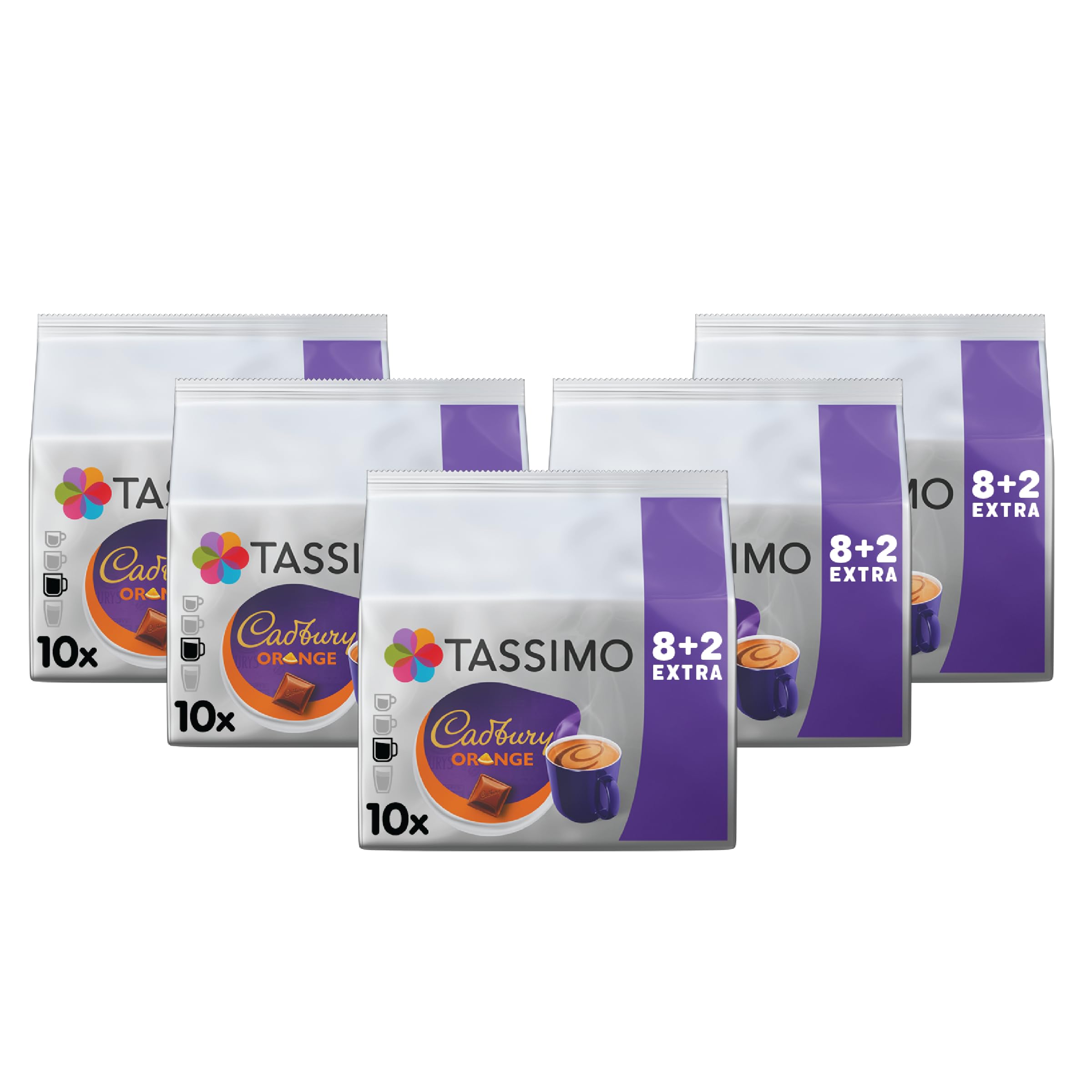 Cadbury Orange Hot Chocolate Tassimo Pods x50 (Pack of 5) - Rich Cocoa & Citrus Blend