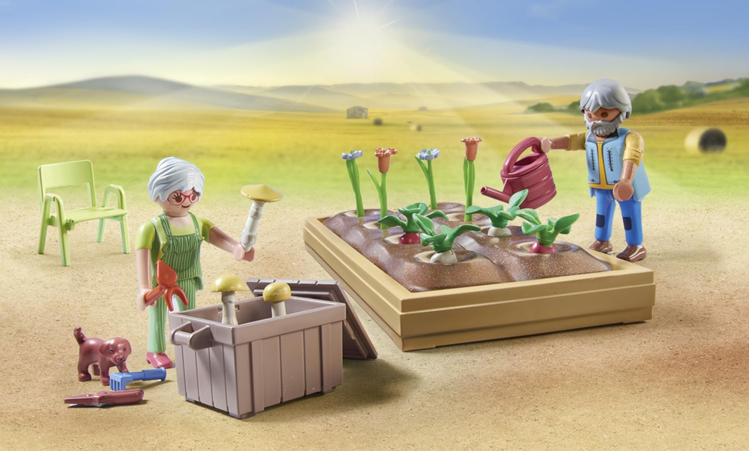 Playmobil 71443 Vegetable Garden with Grandparents - Educational Playset for Kids 4+ 6