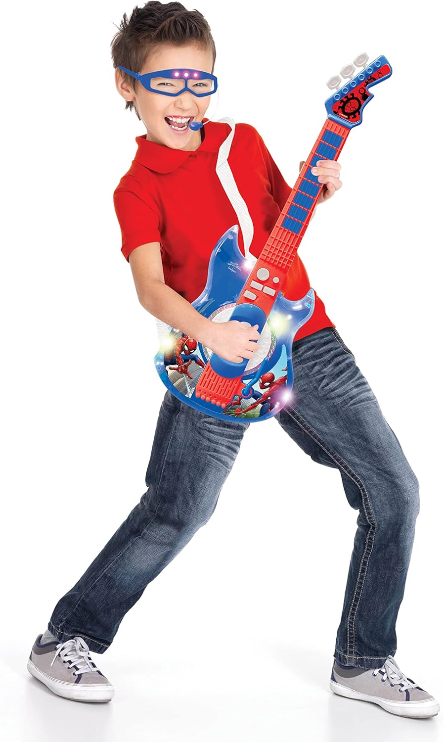 Lexibook K260SP Spider-Man Electronic Lighting Guitar with Mic and Glasses - Musical Toy for Kids 3