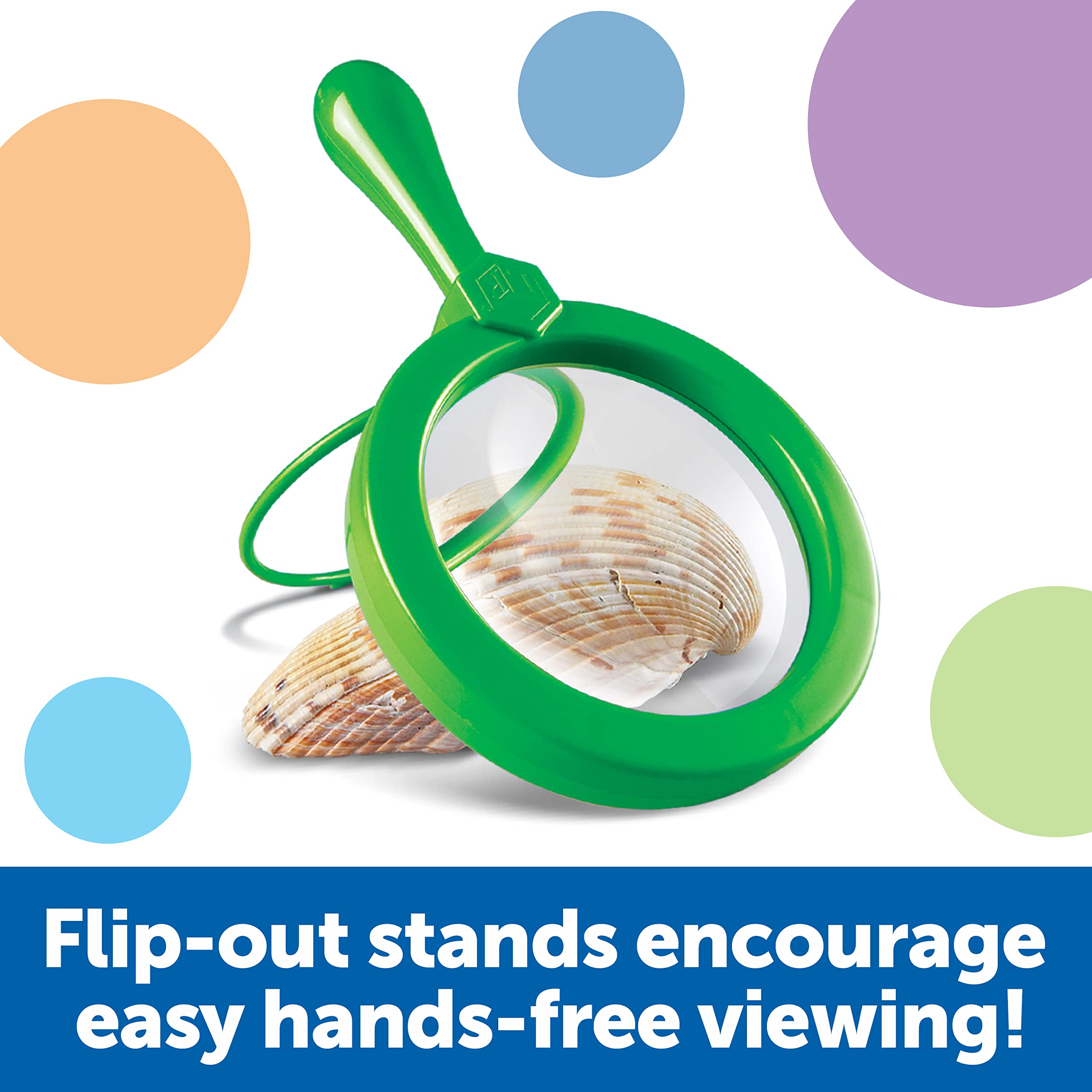 Learning Resources Jumbo Magnifiers - 4.5x Magnification, Set of 6 | Ages 3-7 4