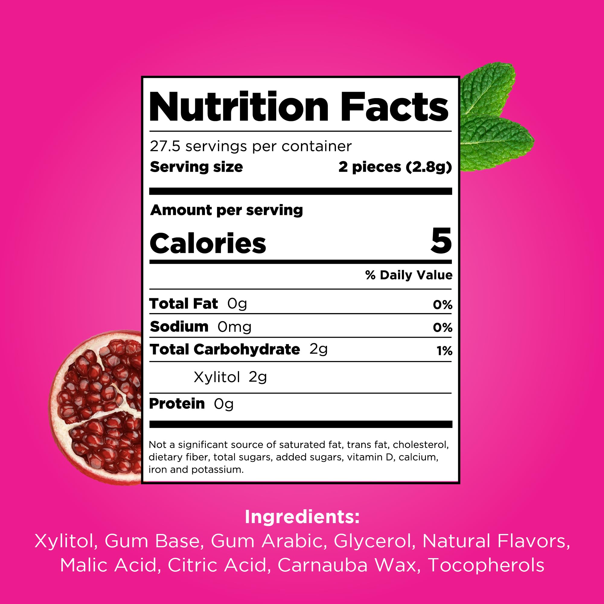 PUR - Pomegranate Mint Sugar-Free Chewing Gum (55 Pieces) 4