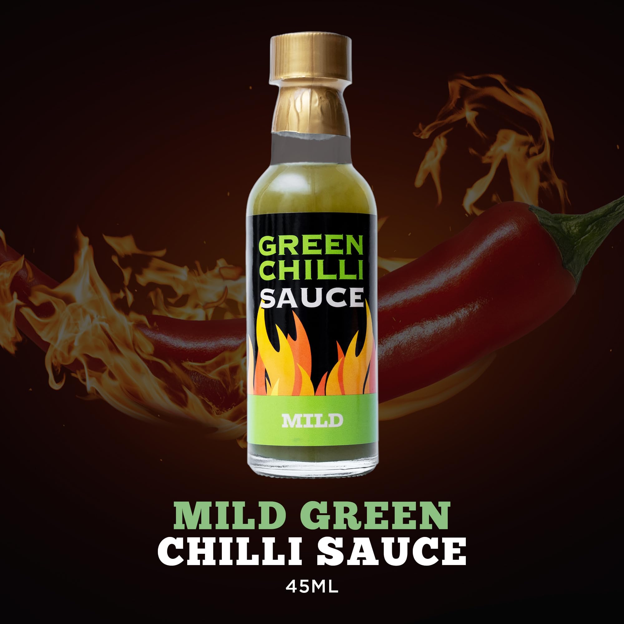 Hot Sauce Gift Set - Mild Green Chilli & Habanero Sauce Duo with Chilli Shaped Dipping Dish 12