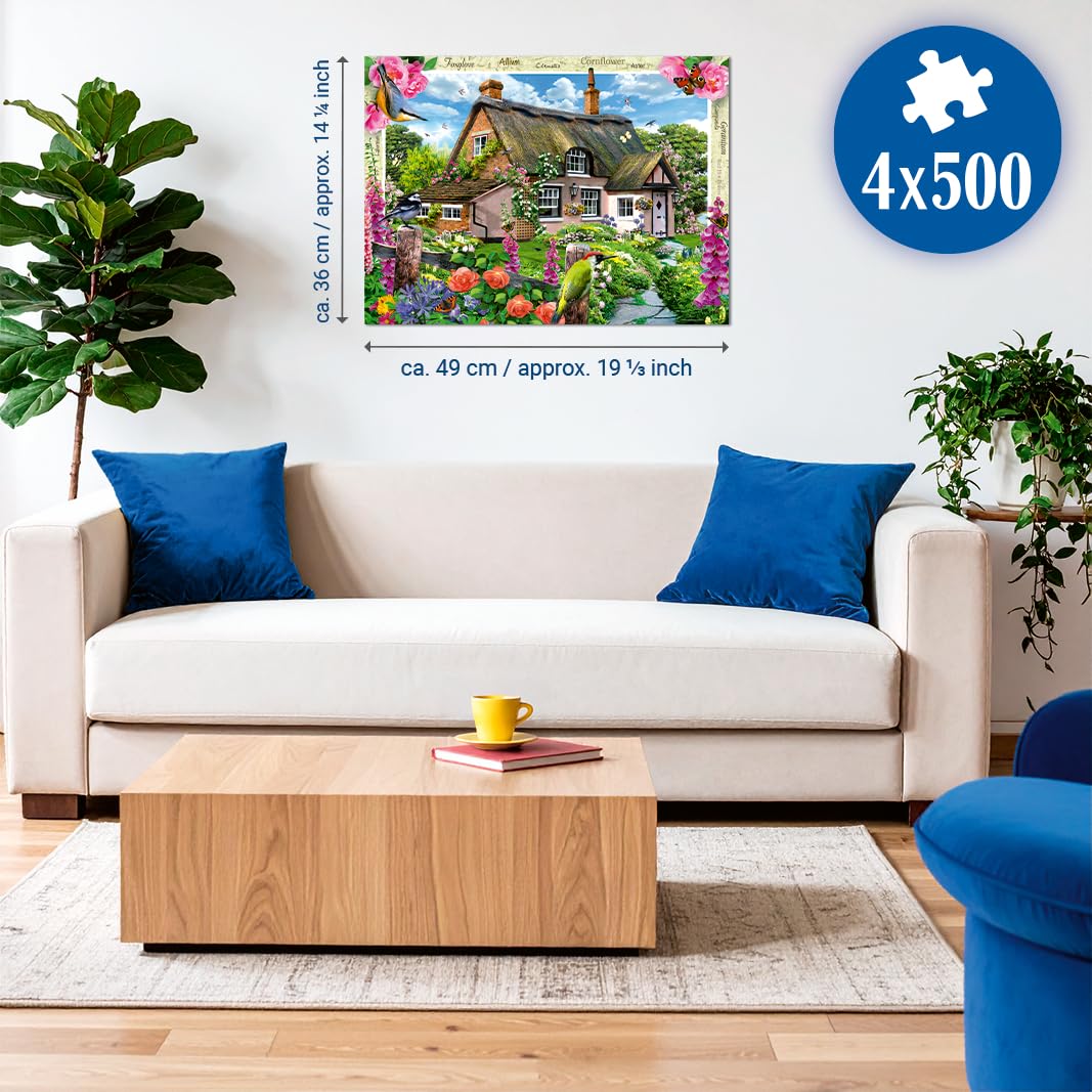 Ravensburger Happy Days No.10 Country Gardens 4 x 500 Piece Jigsaw Puzzles