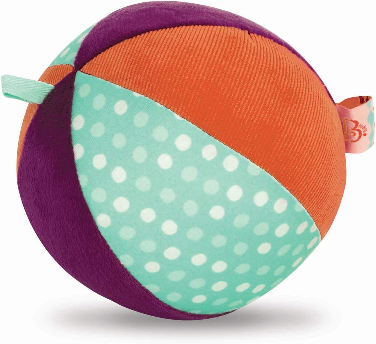 B. toys Make it Chime Fabric Ball - Sensory Toy for Babies with Textures, Colors & Bell