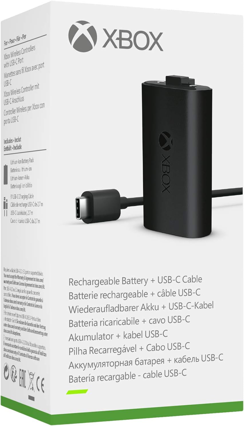 Xbox Play and Charge Kit - Rechargeable Battery + USB-C Cable for Xbox Controllers 9
