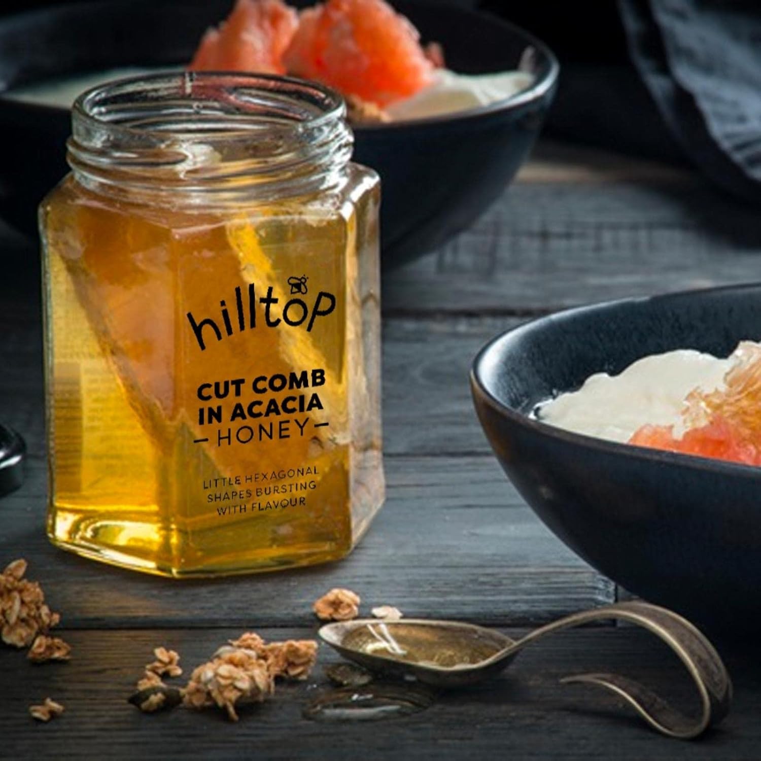 Hilltop Honey – Geschnittene Waben in Akazienhonig, 340 g 3