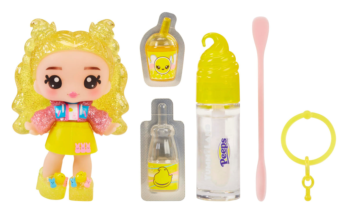 Yummiland Goldie Mallows Lip Gloss Doll - DIY Lip Gloss Kit | Marshmallow Scent | Ages 4+