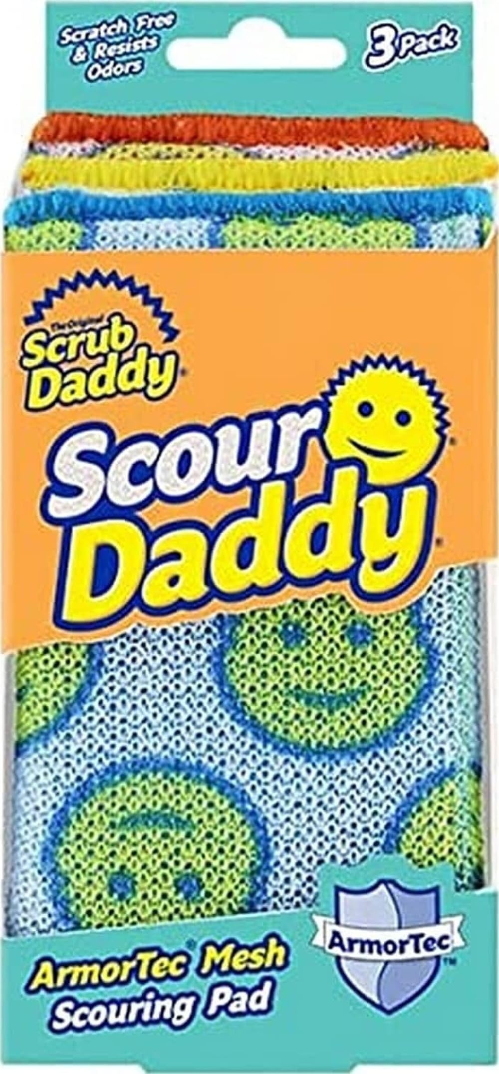 Scrub Daddy Scour Daddy - 3 Count Pack | Scratch-Free Scouring | Heat-Treated Mesh