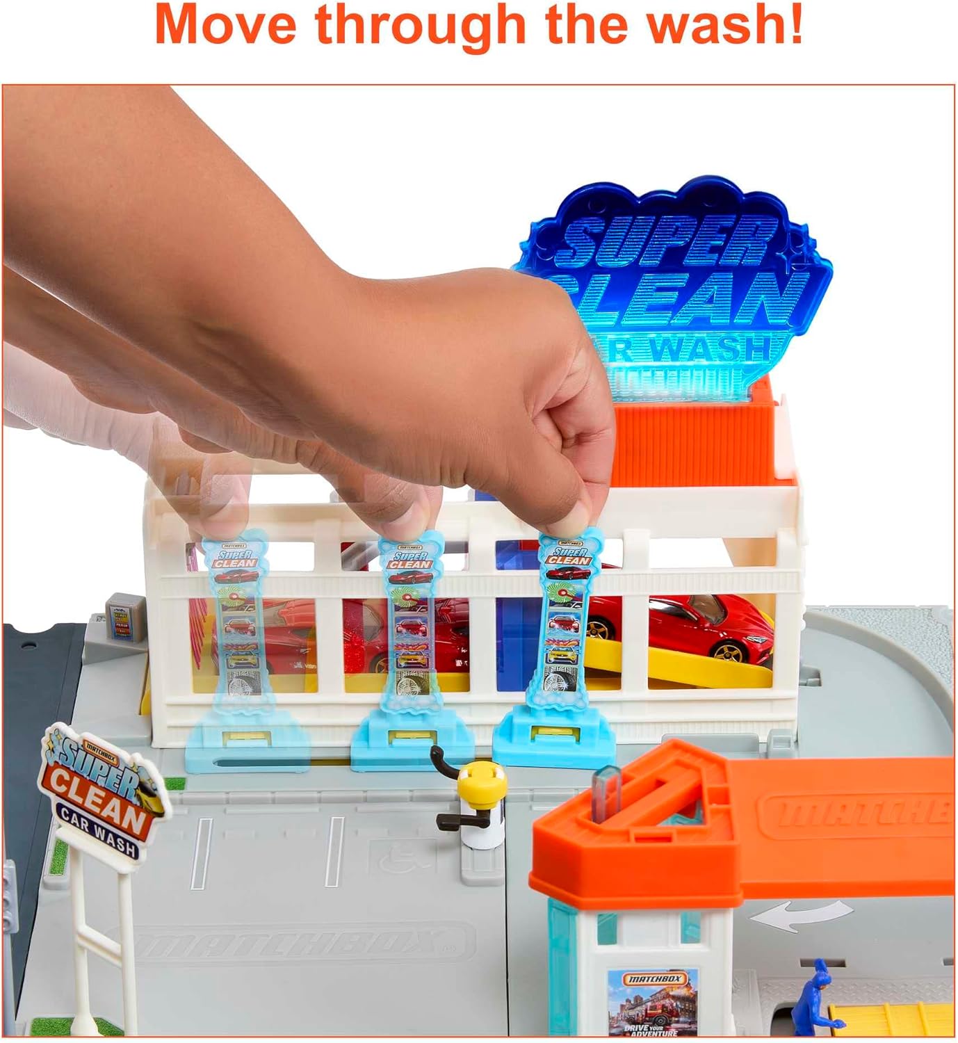 Matchbox Super Clean Carwash Playset - Lights, Sounds & Interactive Car Wash for Kids 4