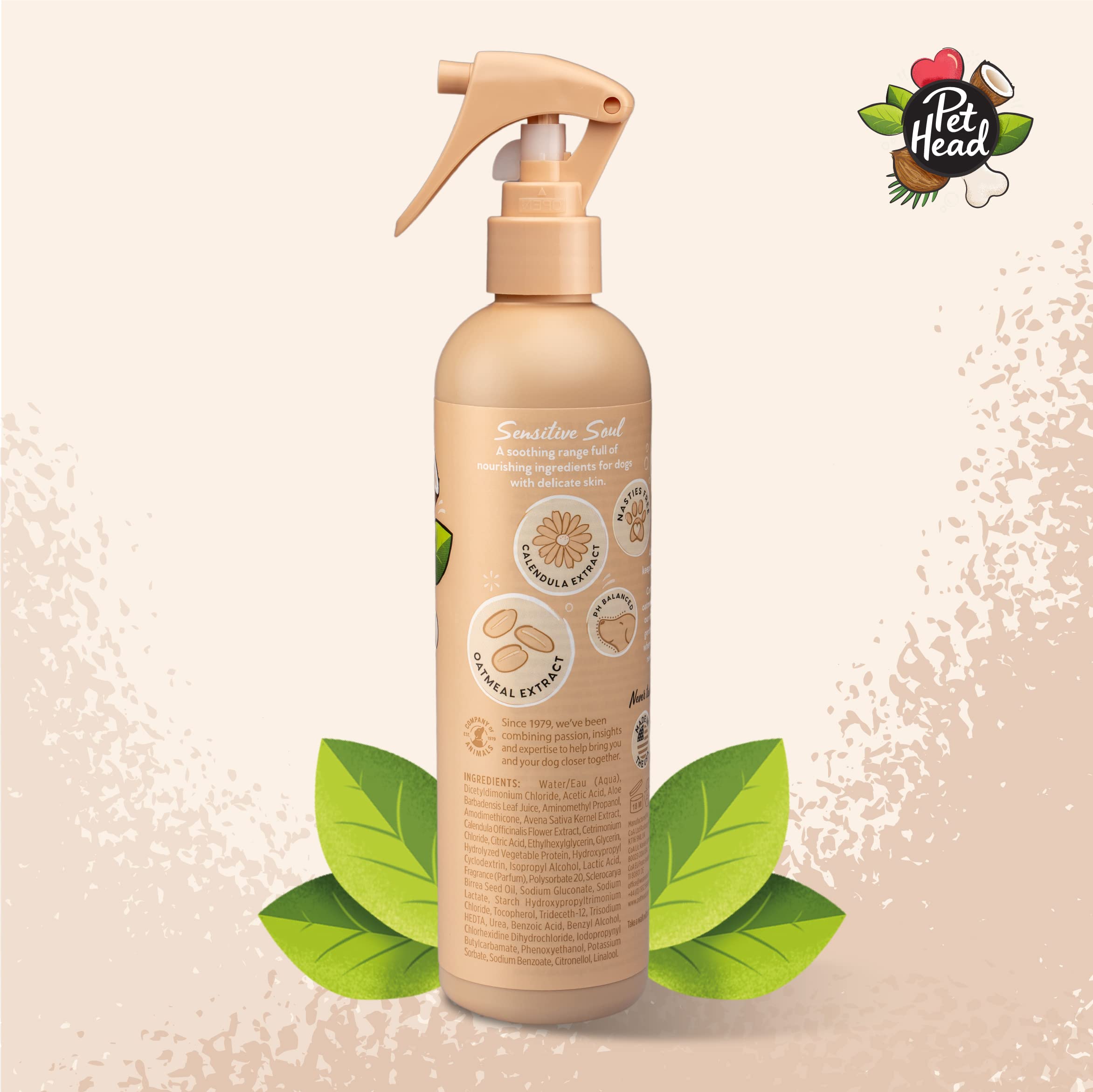 Pet Head Sensitive Soul Dog Deodoriser Spray - Coconut Scent | pH Neutral | 300 ml