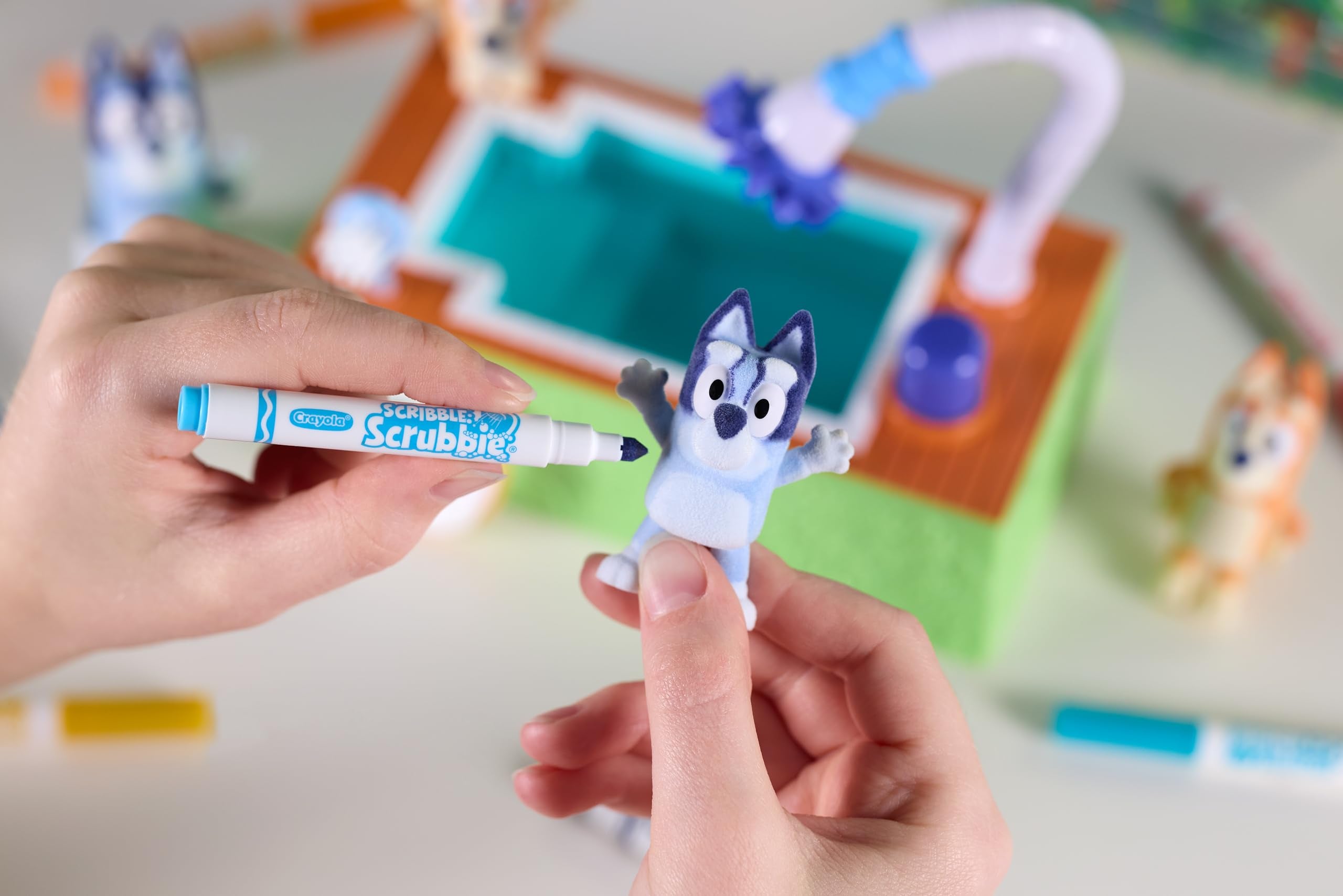 Crayola Scribble Scrubbies Bluey Poolside Playset - 4 Washimals, Includes Bluey Characters, Washable Markers 3