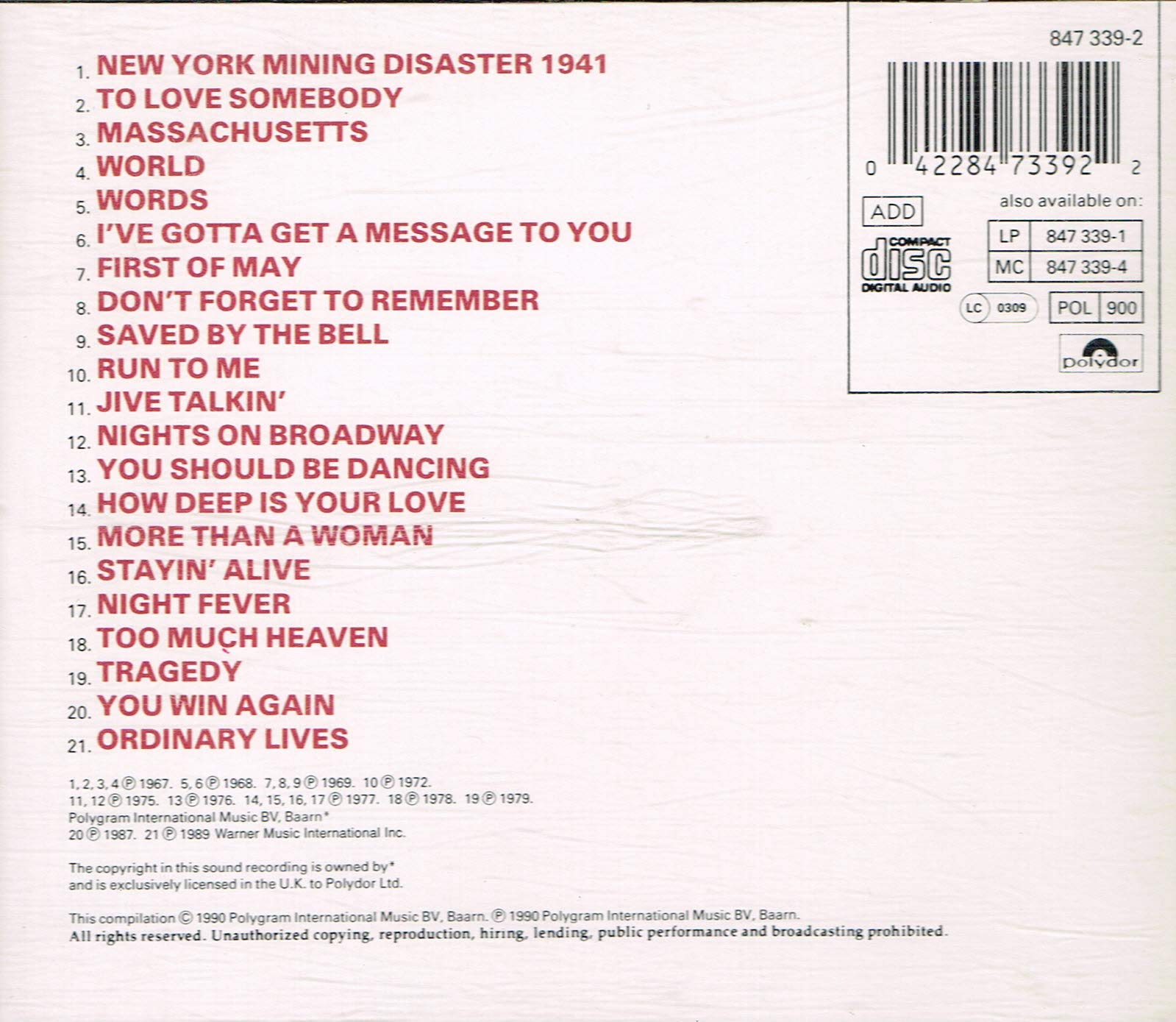 Bee Gees - The Very Best Of Audio CD