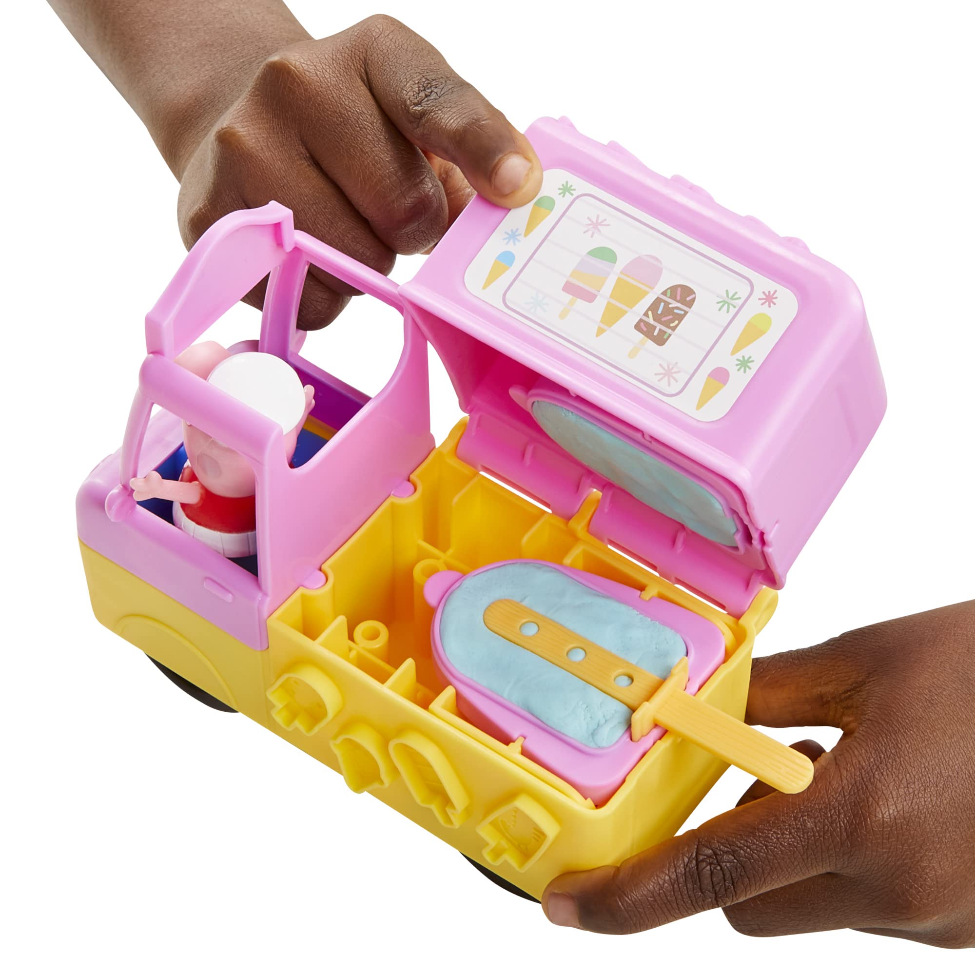 Play-Doh Peppa's Ice Cream Playset - Pretend Play Vehicle with Figures & 5 Colors for Toddlers 7