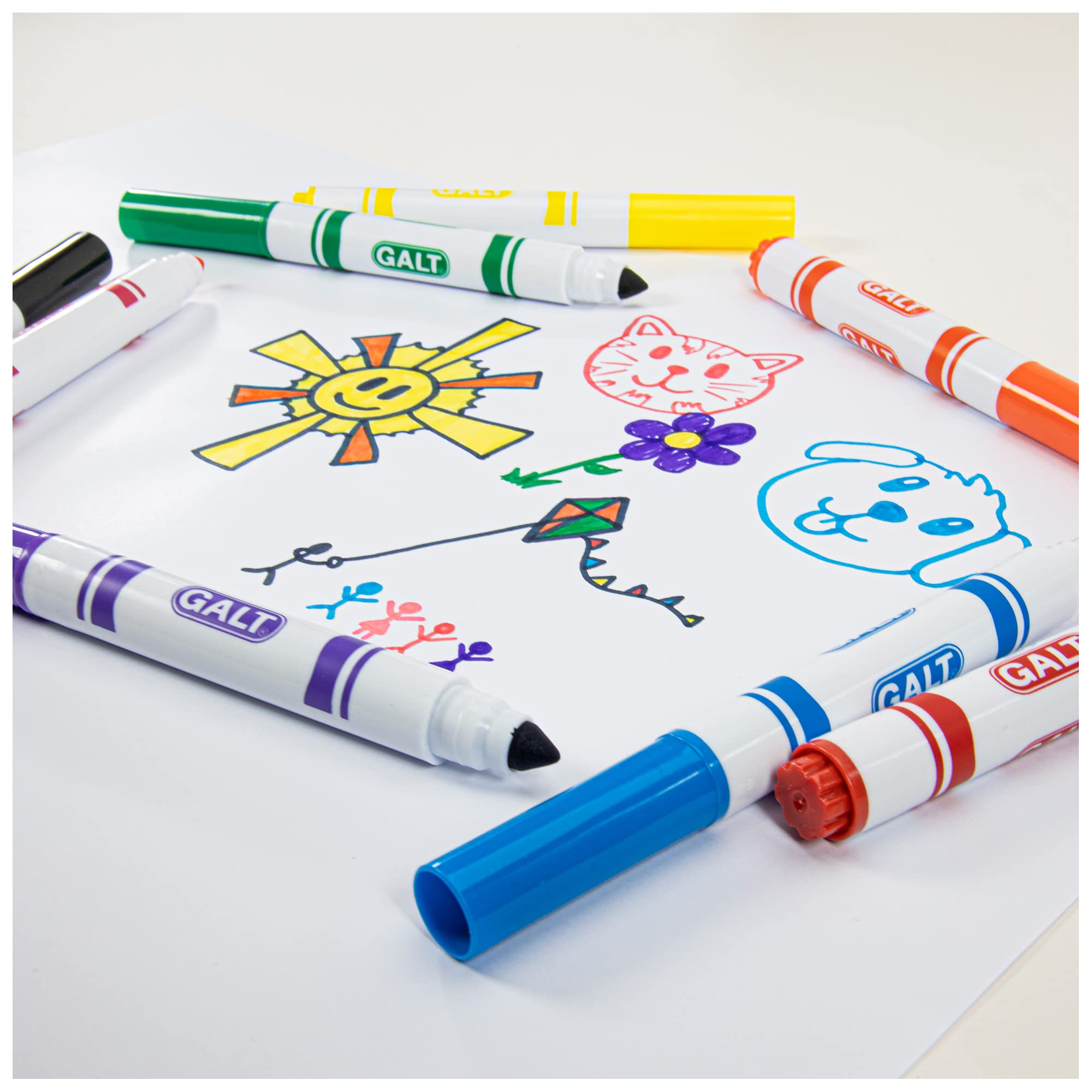Galt Toys 8 Chunky Washable Colouring Pens - Ideal for Ages 3+ | Medium Point 5