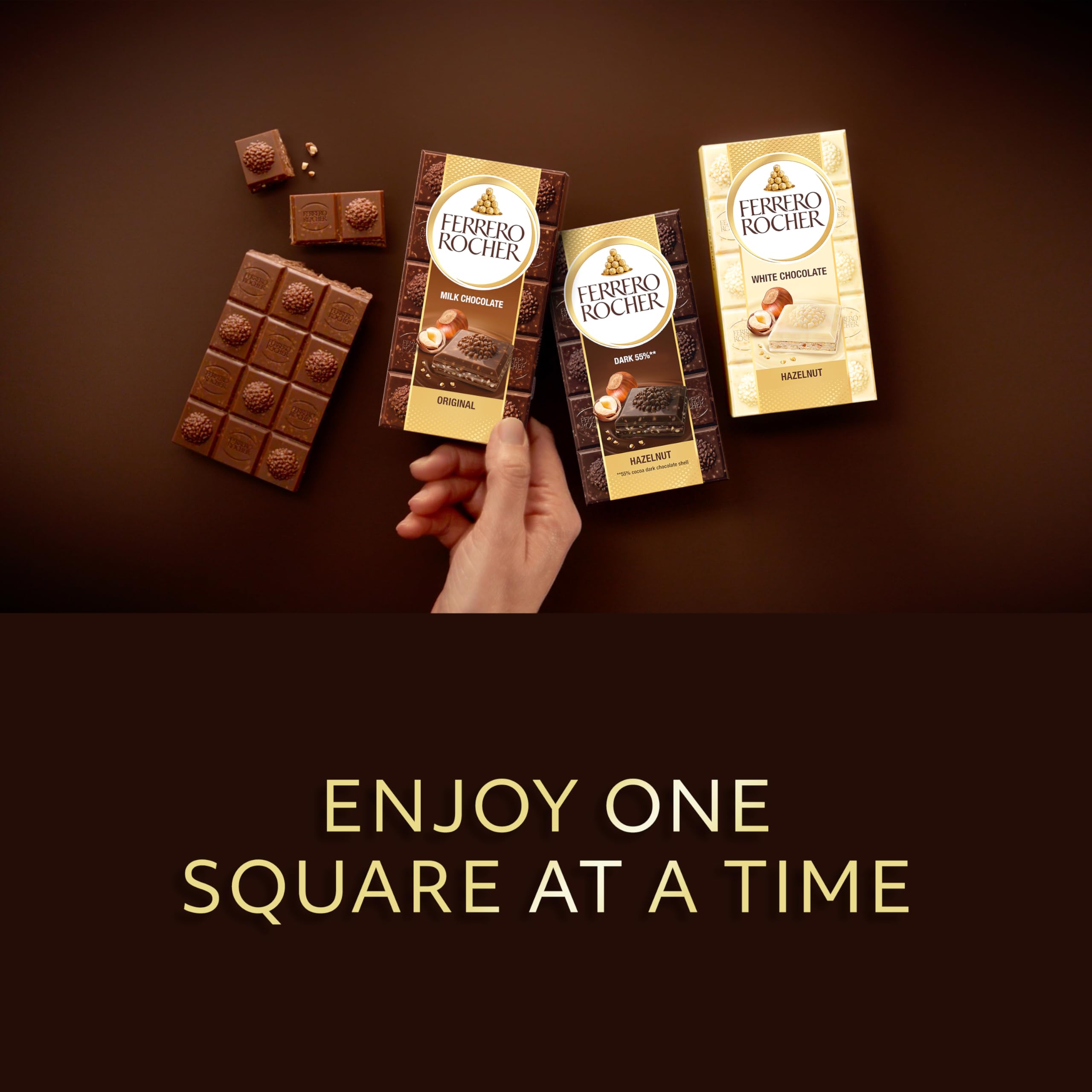 Ferrero Rocher Original Milk Chocolate Bar with Hazelnuts, 90g 6