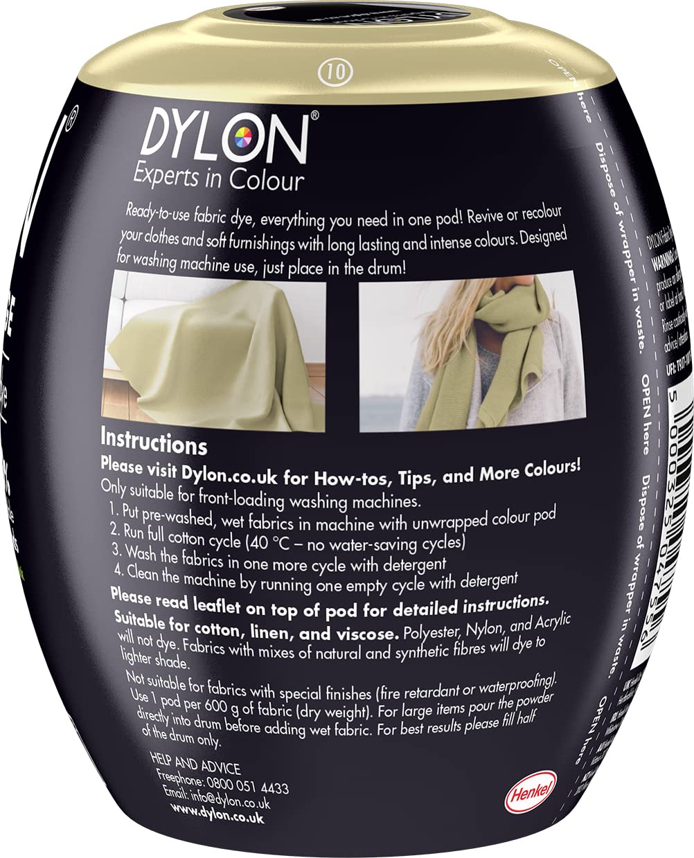 Dylon Washing Machine Fabric Dye Pod - Sandy Beige, 350g 6