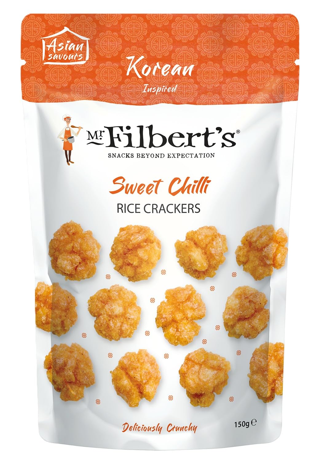 Mr Filbert's Sweet Chilli Rice Crackers - Pack of 6 x 100g | Palm Oil Free Snack