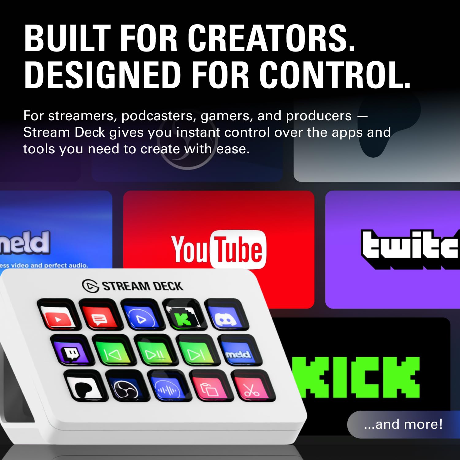 Elgato Stream Deck MK.2 Studio Controller - 15 Macro Keys | USB & Wi-Fi Connectivity | White
