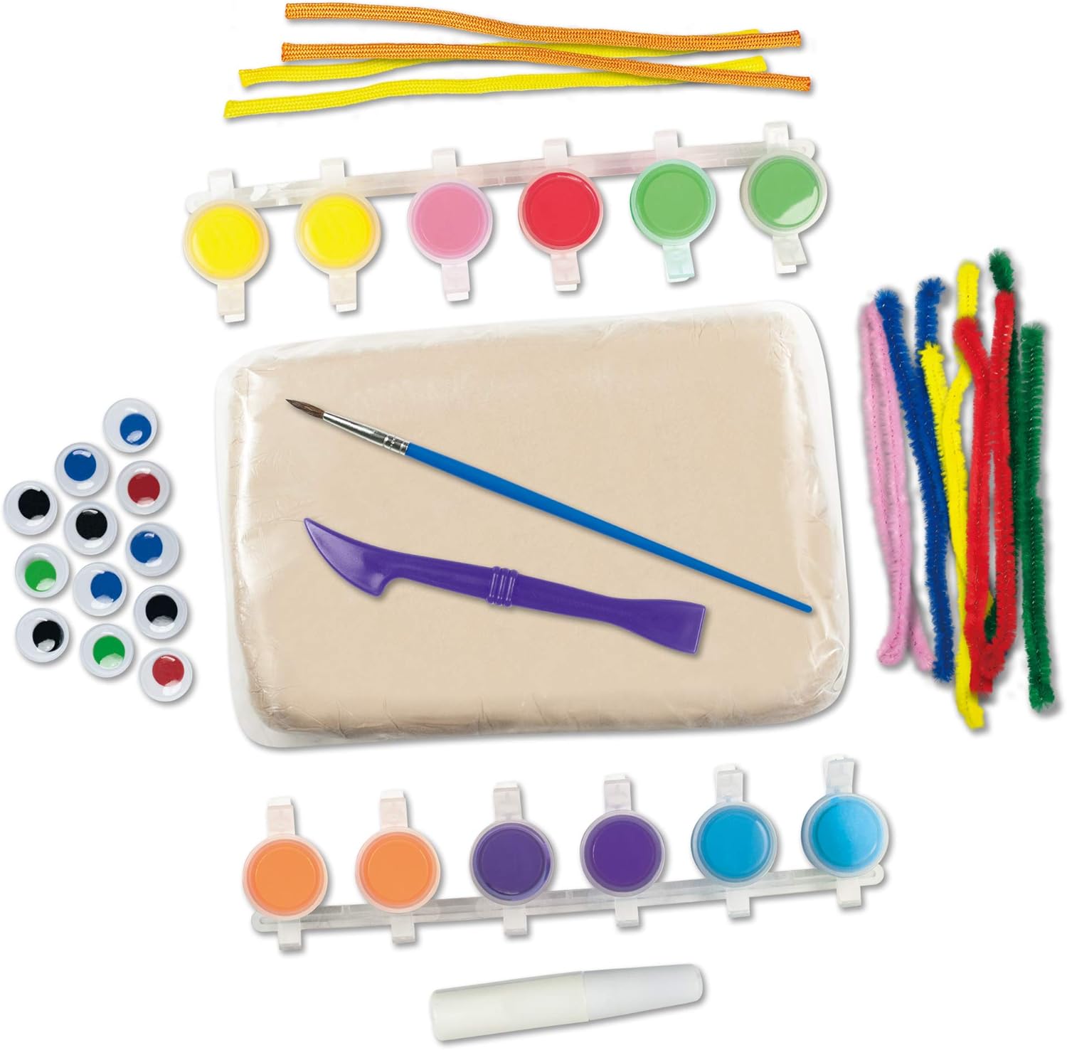 Galt Animal Pottery Craft Kit - 6 Fun Clay Animals to Make & Paint, Ages 6+