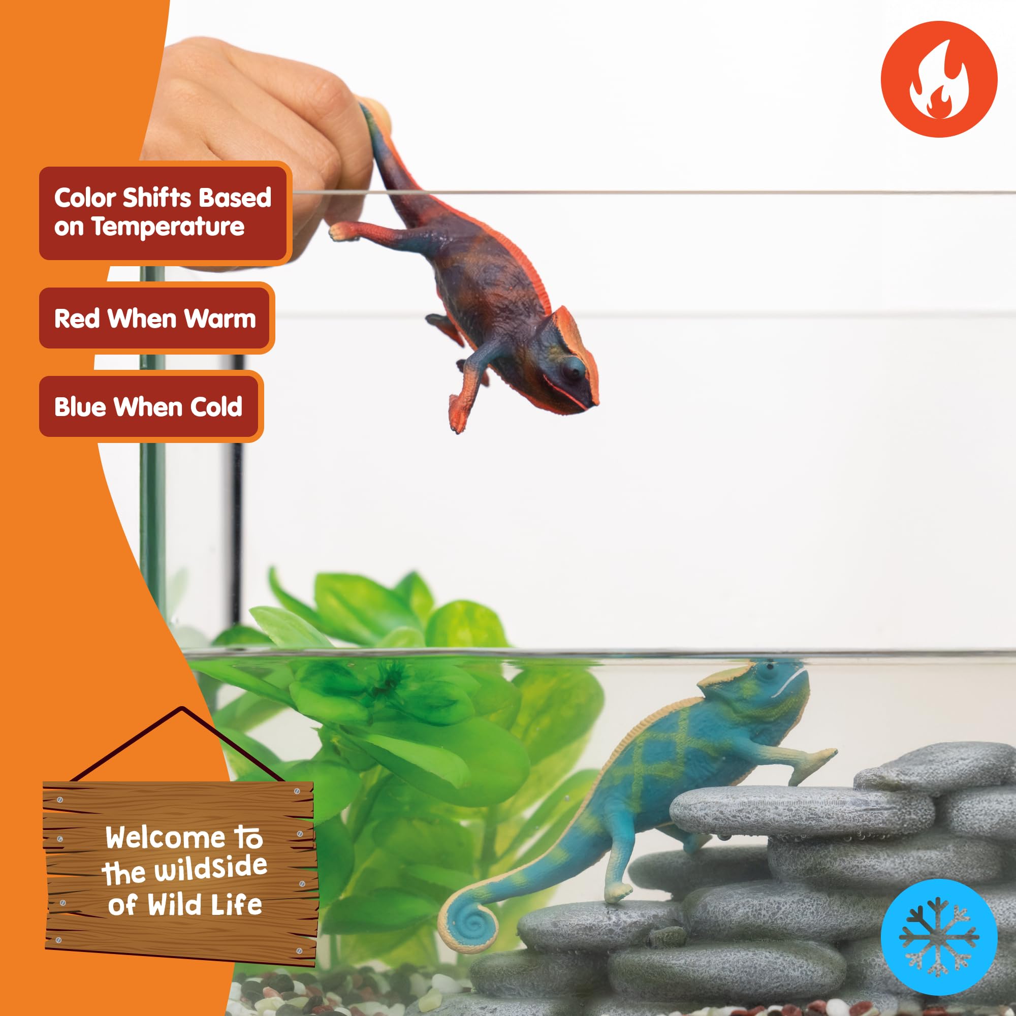 SCHLEICH 14858 Wild Life Chameleon Figurine - Color-Changing Reptile Toy for Kids 3-8 8