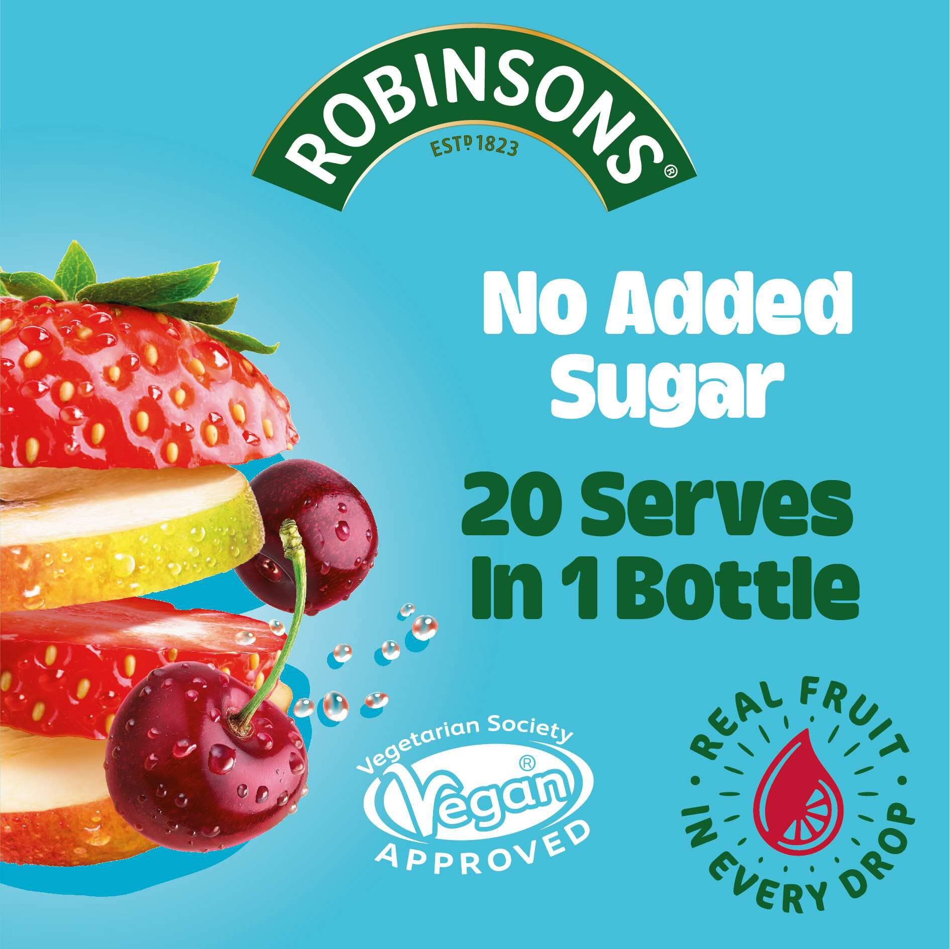 Robinsons Apple and Blackcurrant Squash No Added Sugar Concentrate | 1L 4