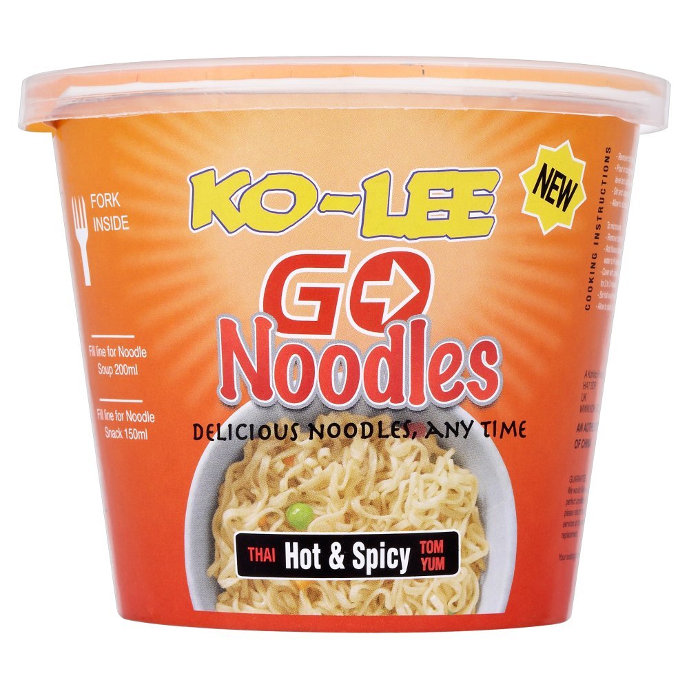 Ko-lee Go Cup Noodles Hot and Spicy Flavour 65g (Pack of 6)