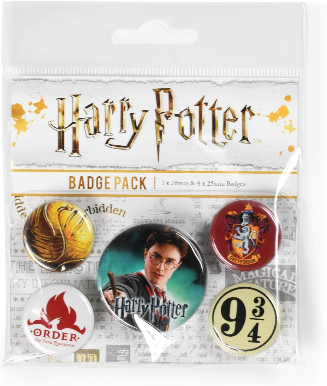 Pyramid International Harry Potter Gryffindor Badge Set, Multi-Colour (1x38 mm & 4x25 mm)