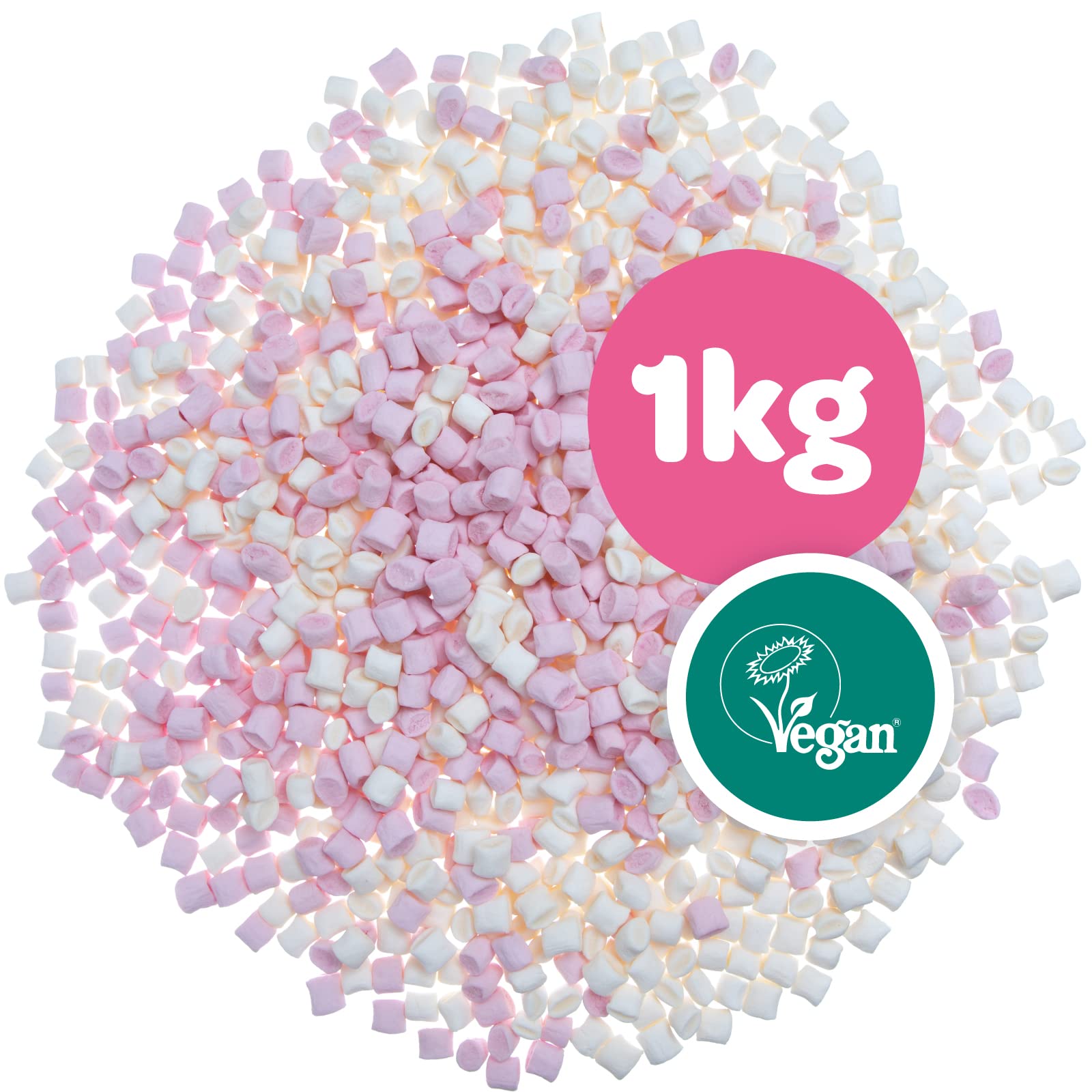 Freedom Confectionery - Vanilla Mini Pink & White Marshmallows 1kg Bag