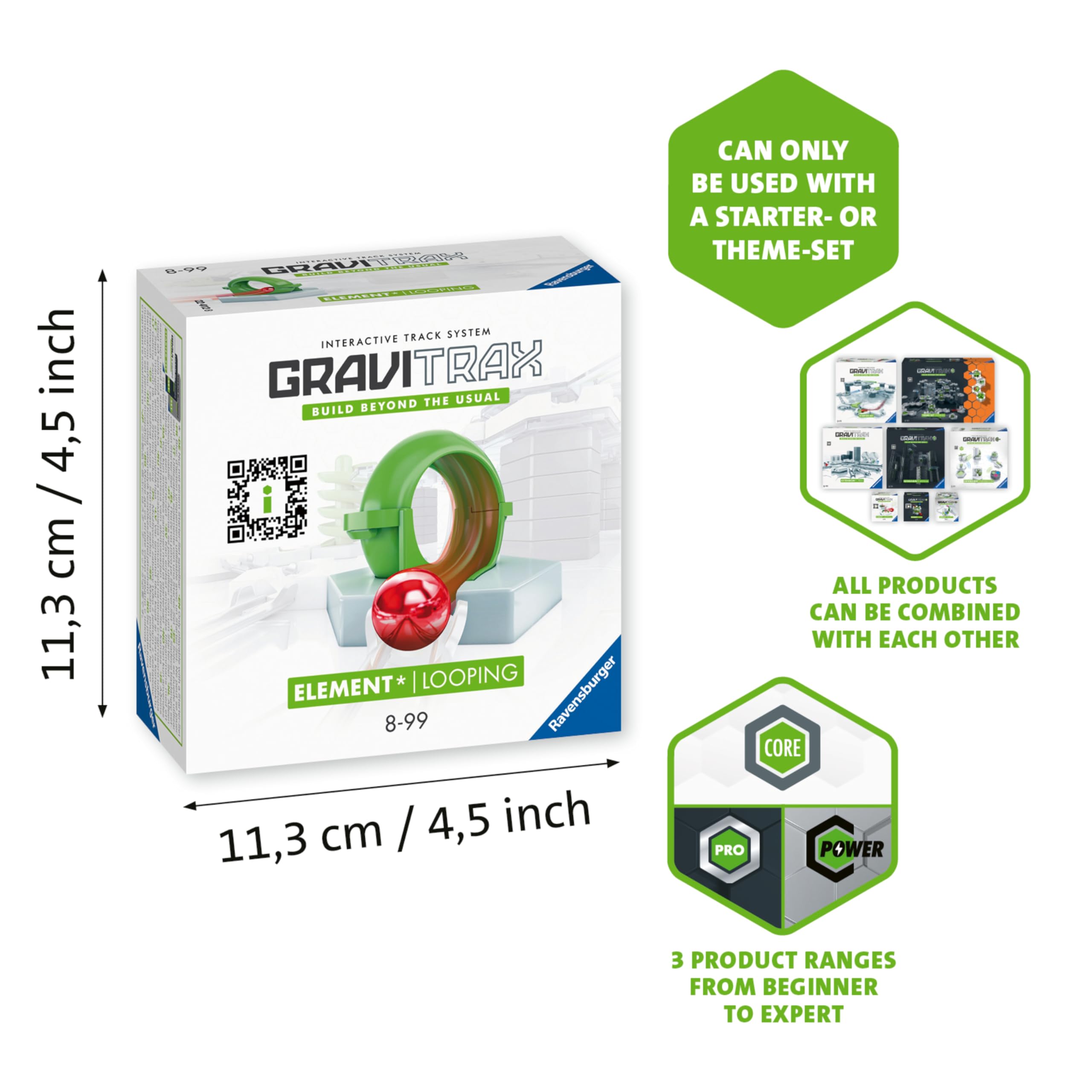 Ravensburger GraviTrax Extension Looping - Marble Run STEM Building Set for Kids 6