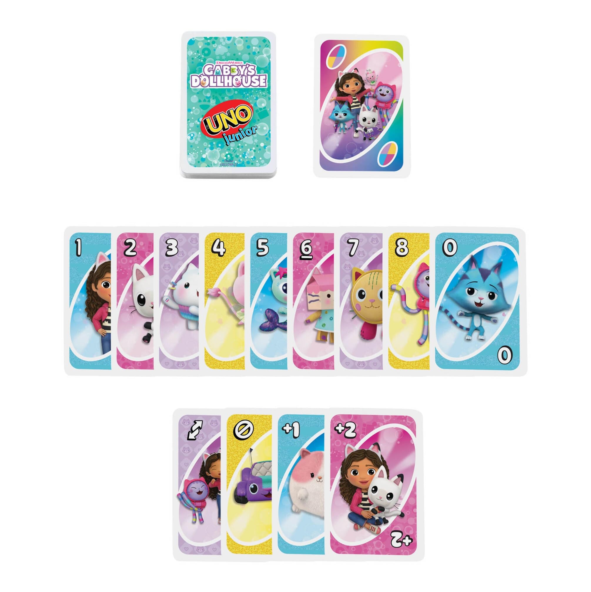Mattel Games UNO Junior Gabby's Dollhouse Card Game for Kids and Family 5