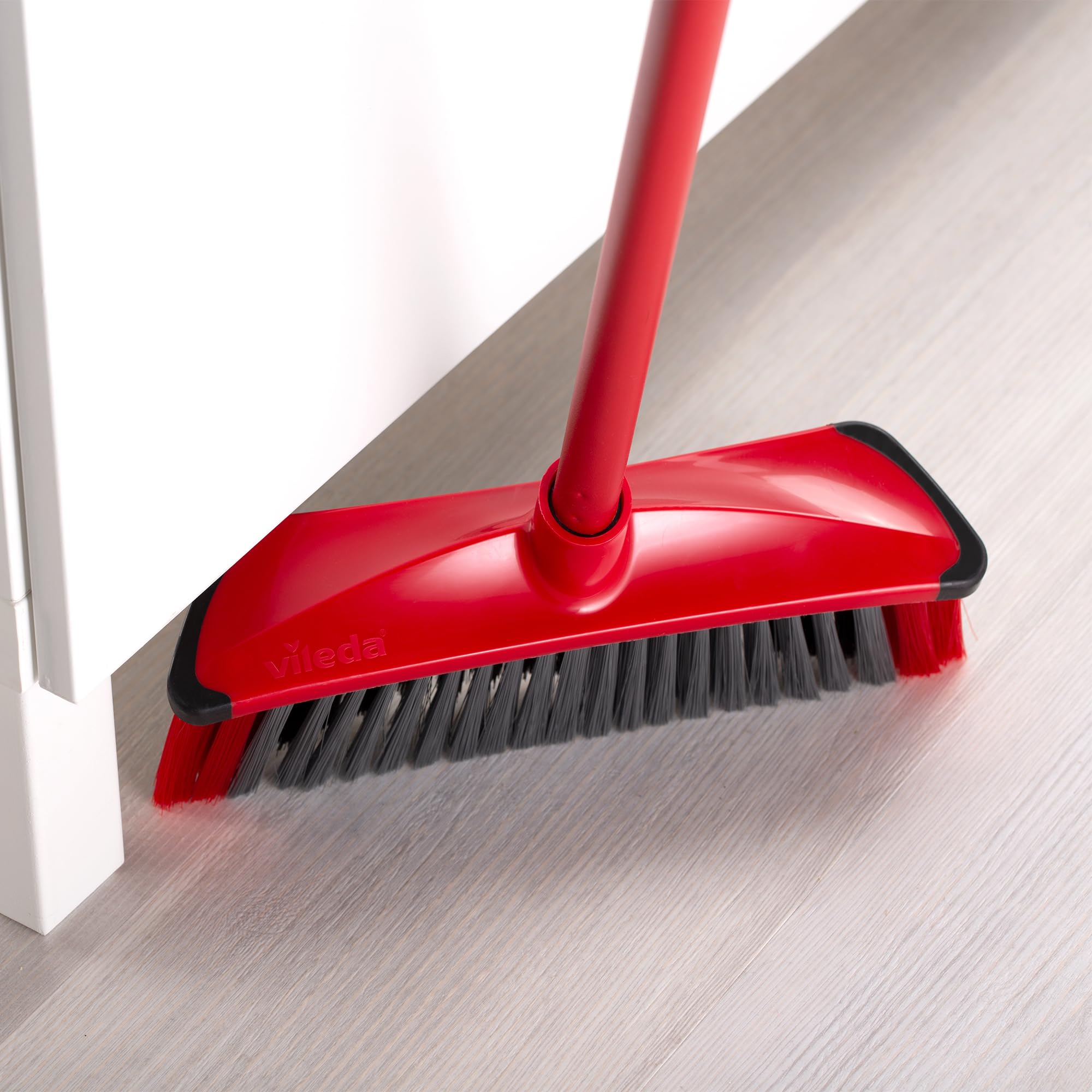 Vileda 3Action Broom Plus Long Handled Dustpan Set, Red 10