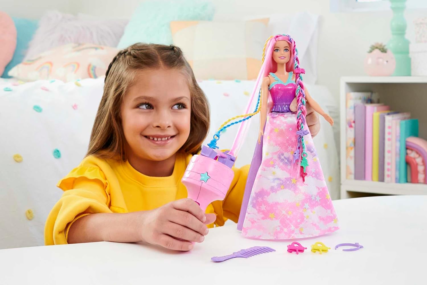 Barbie Twist 'n Style Doll - Fantasy Hair with Rainbow Extensions & Styling Tool 5