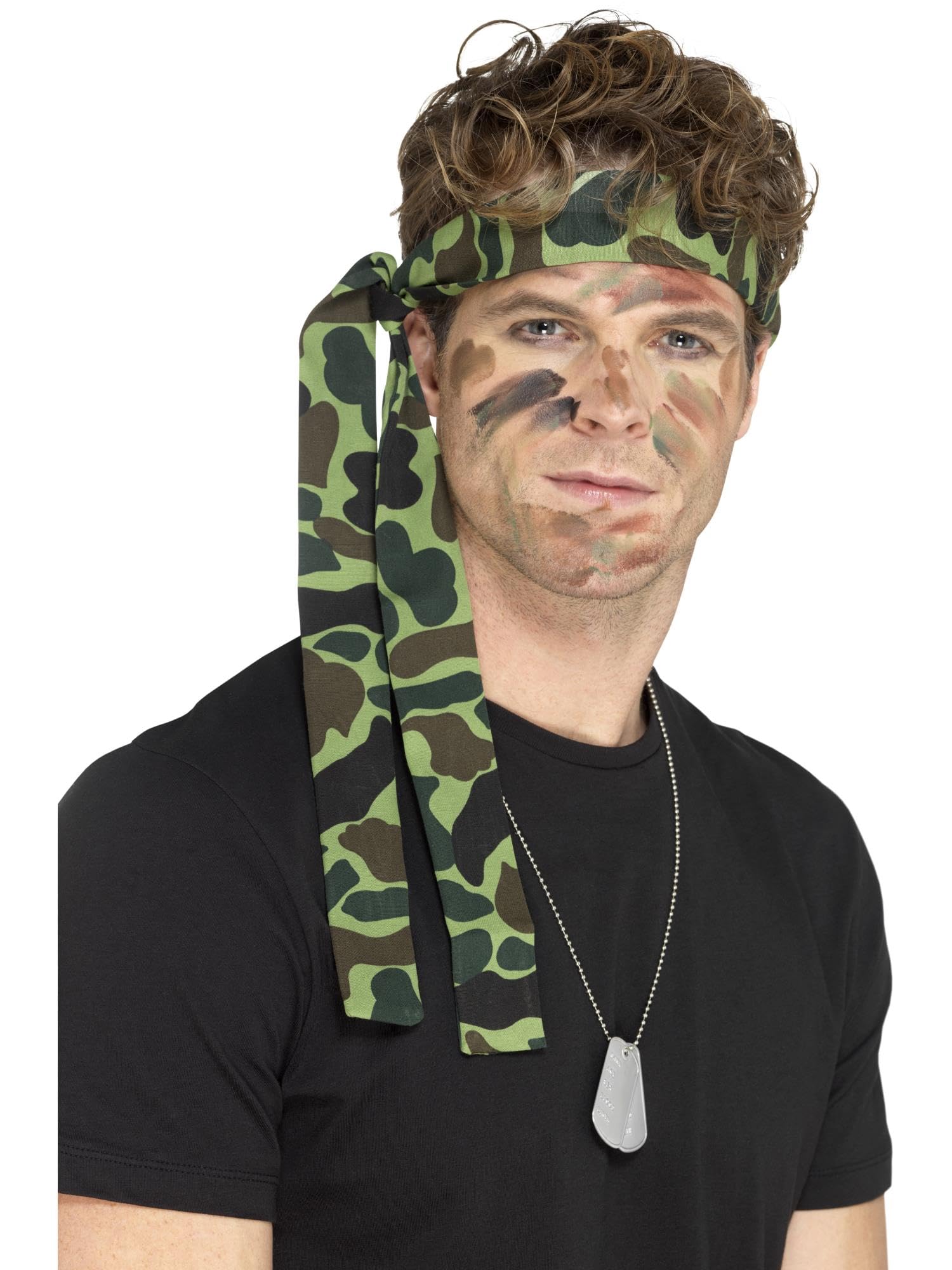 Smiffys Army Camouflage Headband 150cm x 4cm - Adult Dress Up Accessory for Land Sea and Air Forces Fancy Dress 5