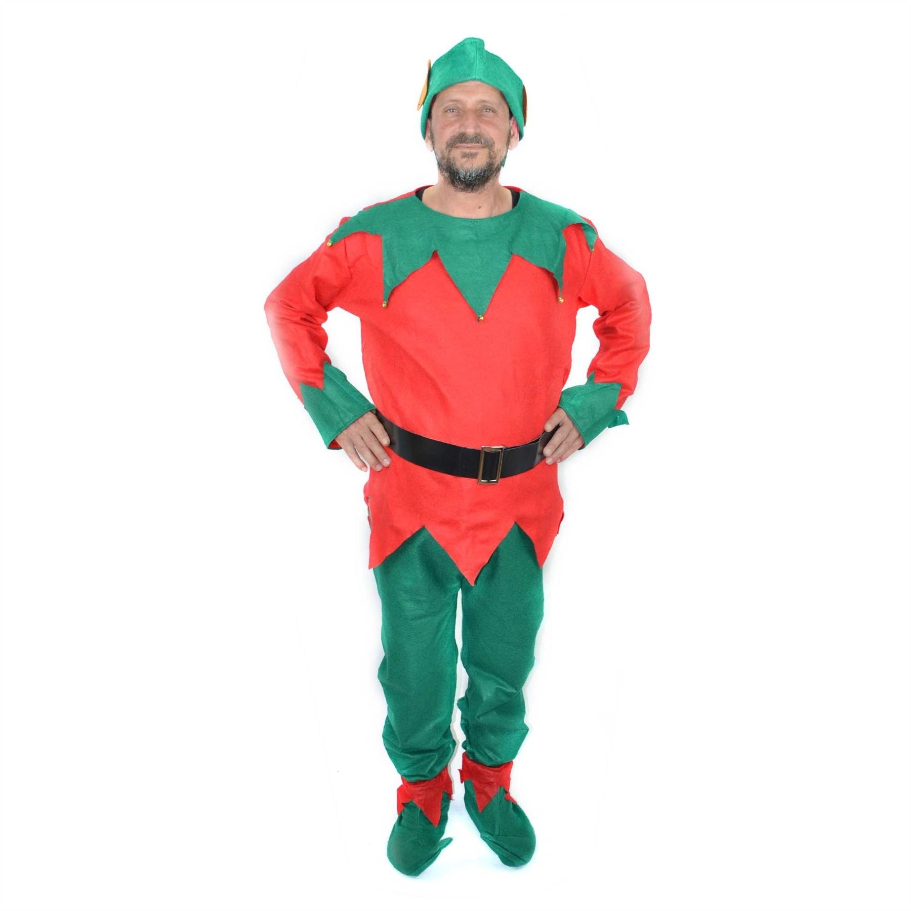SHATCHI Adult Unisex Christmas Elf Fancy Dress Costume 5