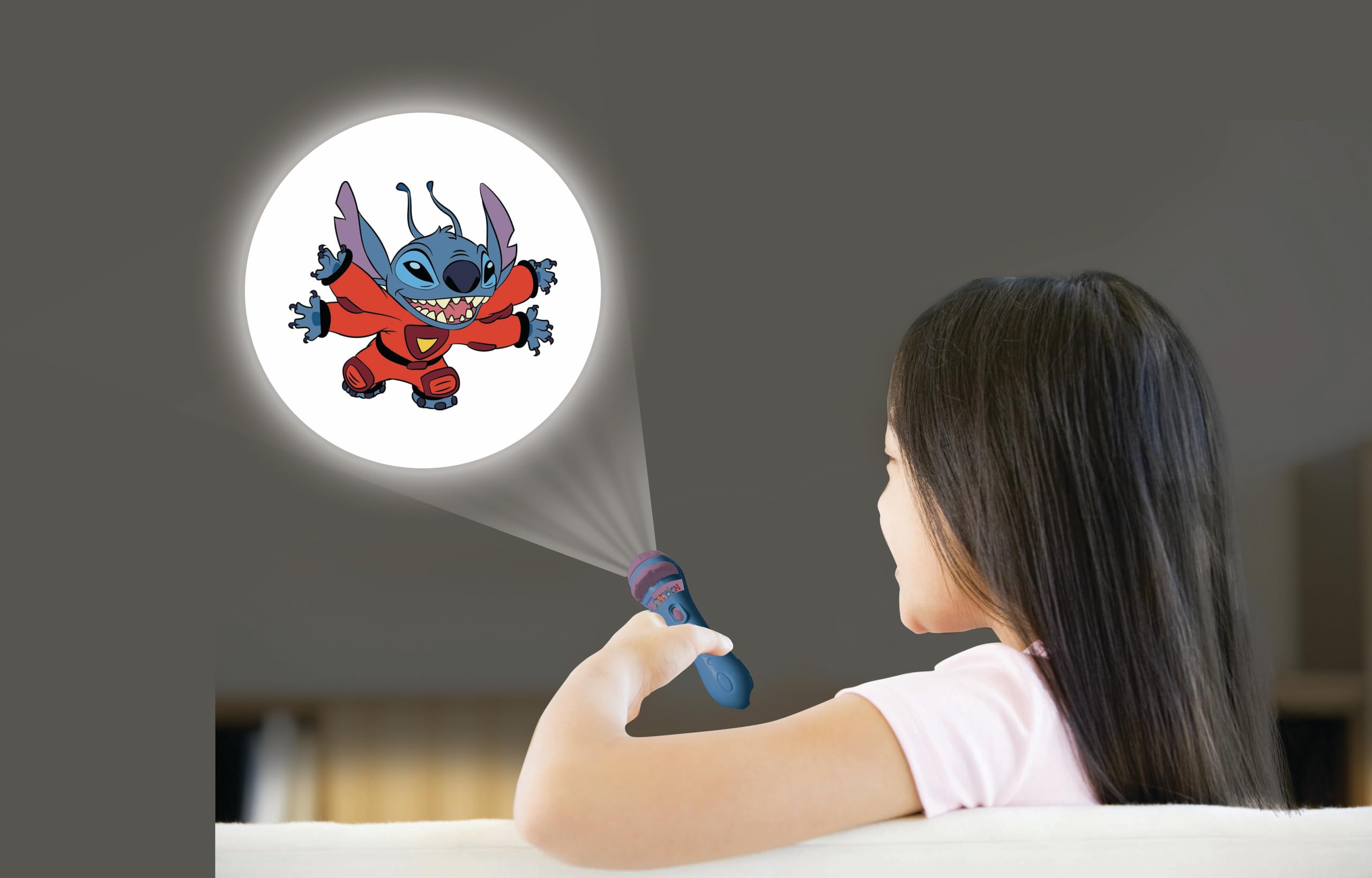 Lexibook Disney Stitch 2-in-1 Torch Light & Projector with 3 Discs - 24 Images for Storytelling, Blue 7