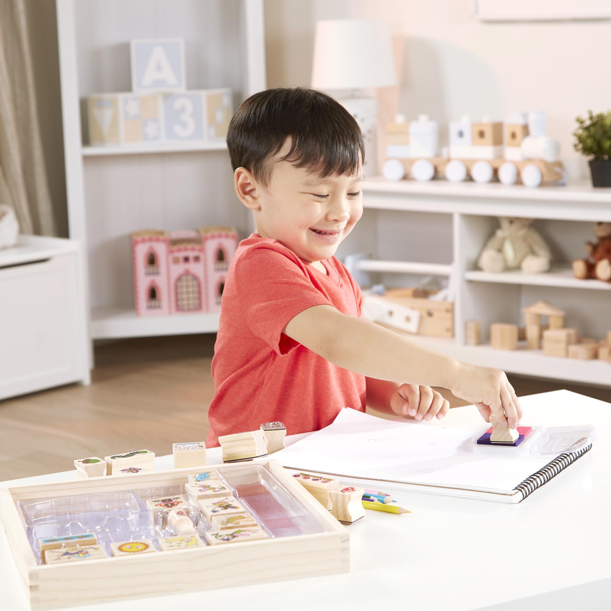 Melissa & Doug Stamp-a-Scene Fairy Garden - Wooden Stamp Set for Kids 4+ 14