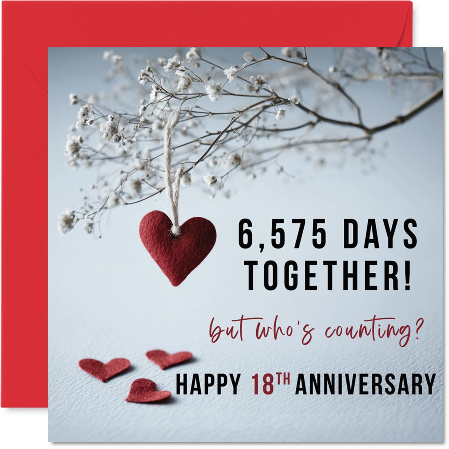 Stuff4 18th Anniversary Card for Women & Men | 6575 Days Together | 145mm Greeting Card