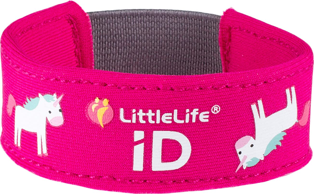 LittleLife Unicorn Identification Wristband - Soft Neoprene | Includes 2 ID Cards | White 1