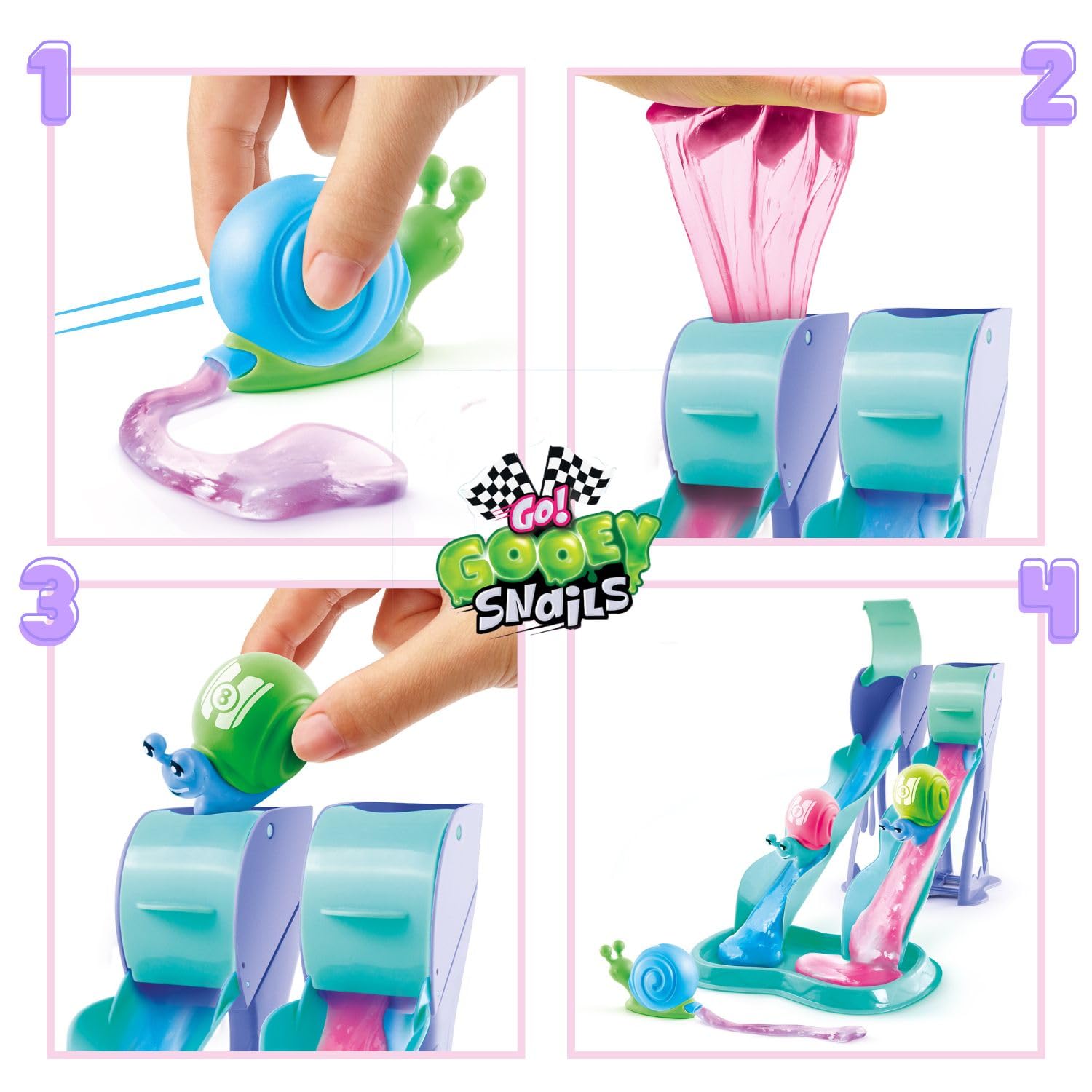 Go Gooey Snails Slime Race Set - Slime Playset for Kids 3 Years and Up 5